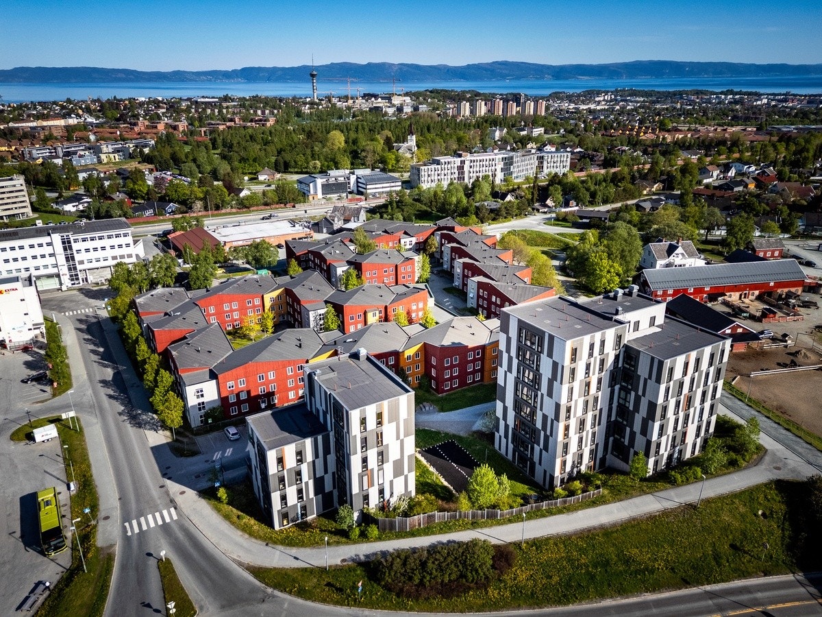 Denne boligtypen finner du i de røde lavbyggene på Campus Living Voll. Galleribilde