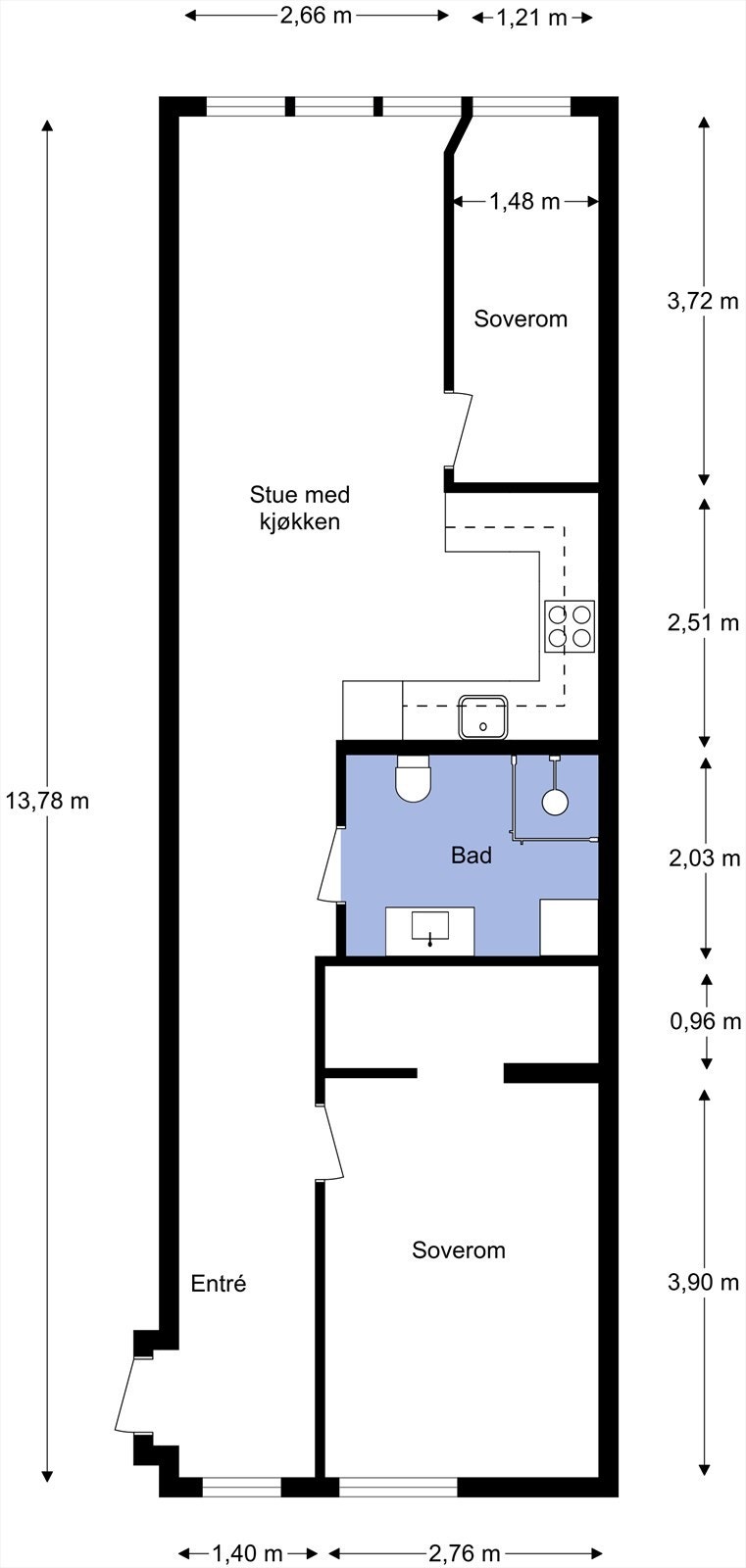 Vi starter med plantegningen slik at du får orientert deg i boligen. Galleribilde