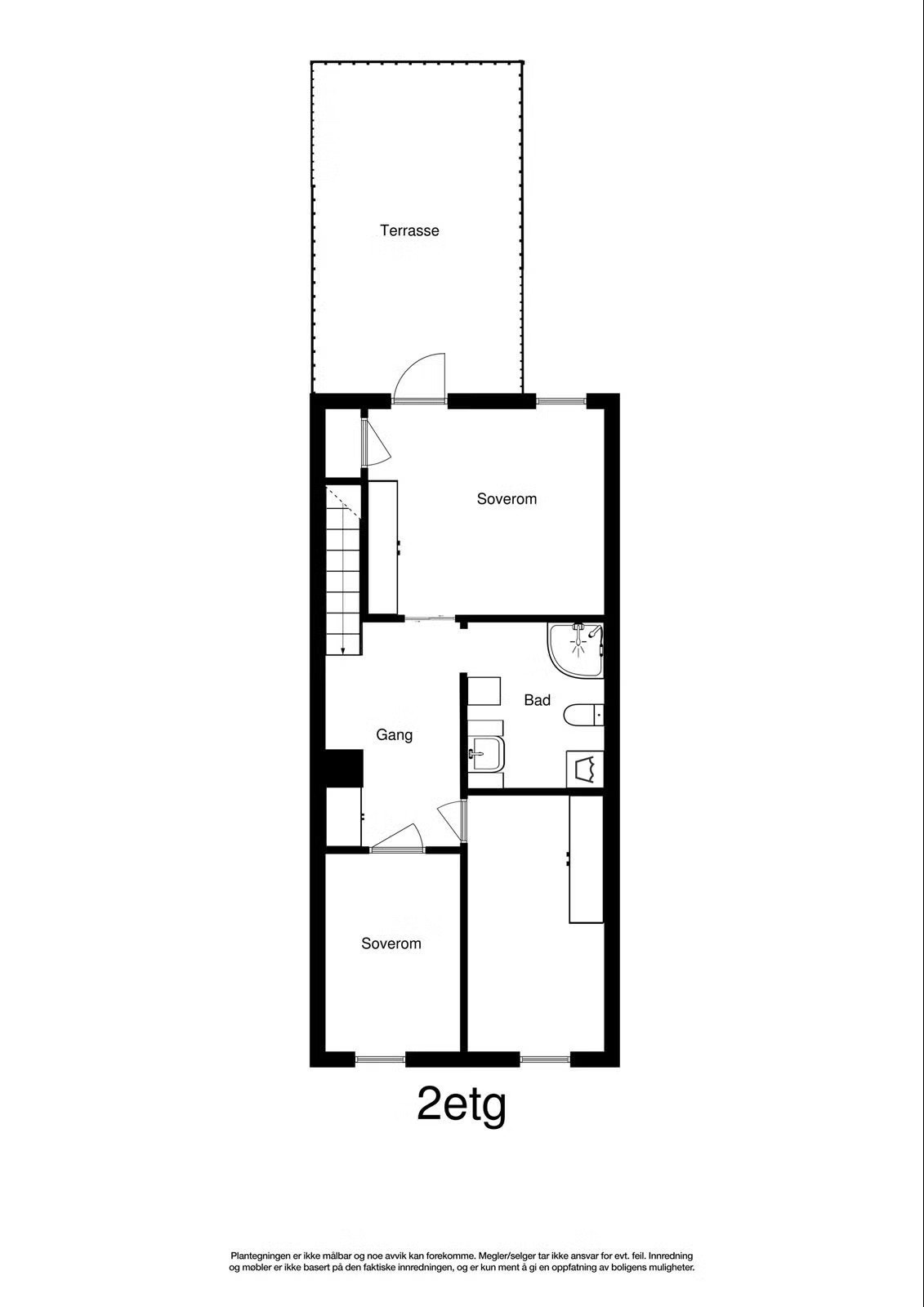 Plantegning Korshagen 20C 2 etg svart hvit.jpg Galleribilde