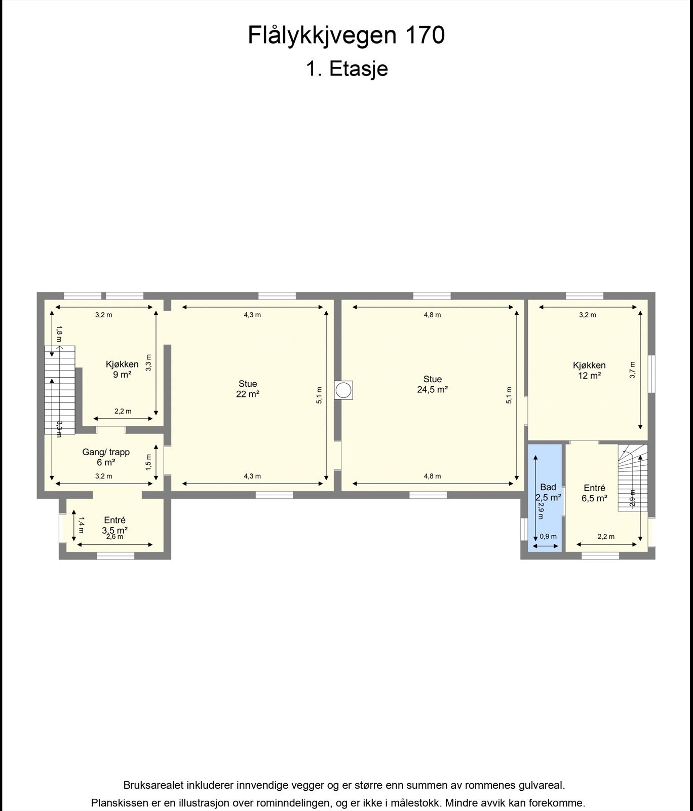 Planskisse 1. etasje. Galleribilde