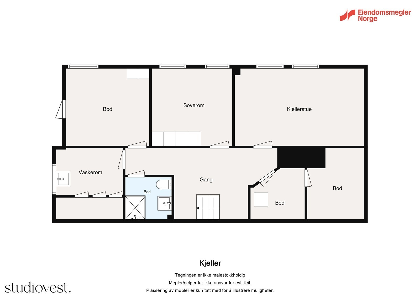 Plantegning kjeller. Galleribilde
