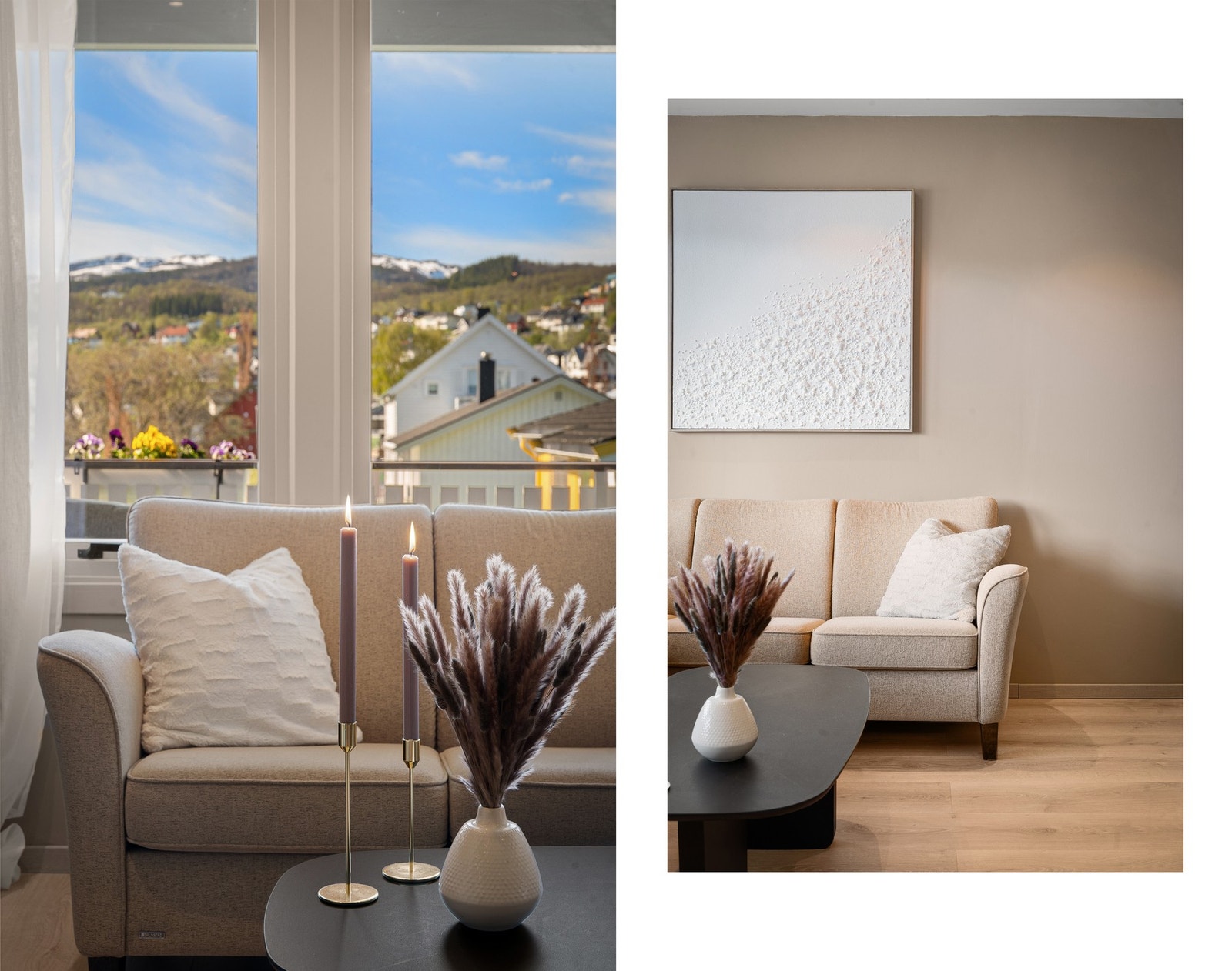Fin utsikt fra sofakroken - både mot hagen og marka/fjellet i bakgrunnen Galleribilde