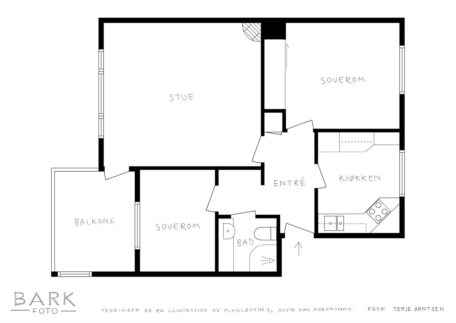 Leiligheten er gjennomgående i etasjen. Funksjonell planløsning. 3 eksterne boder (1 på loft, 2 i kjeller). Galleribilde
