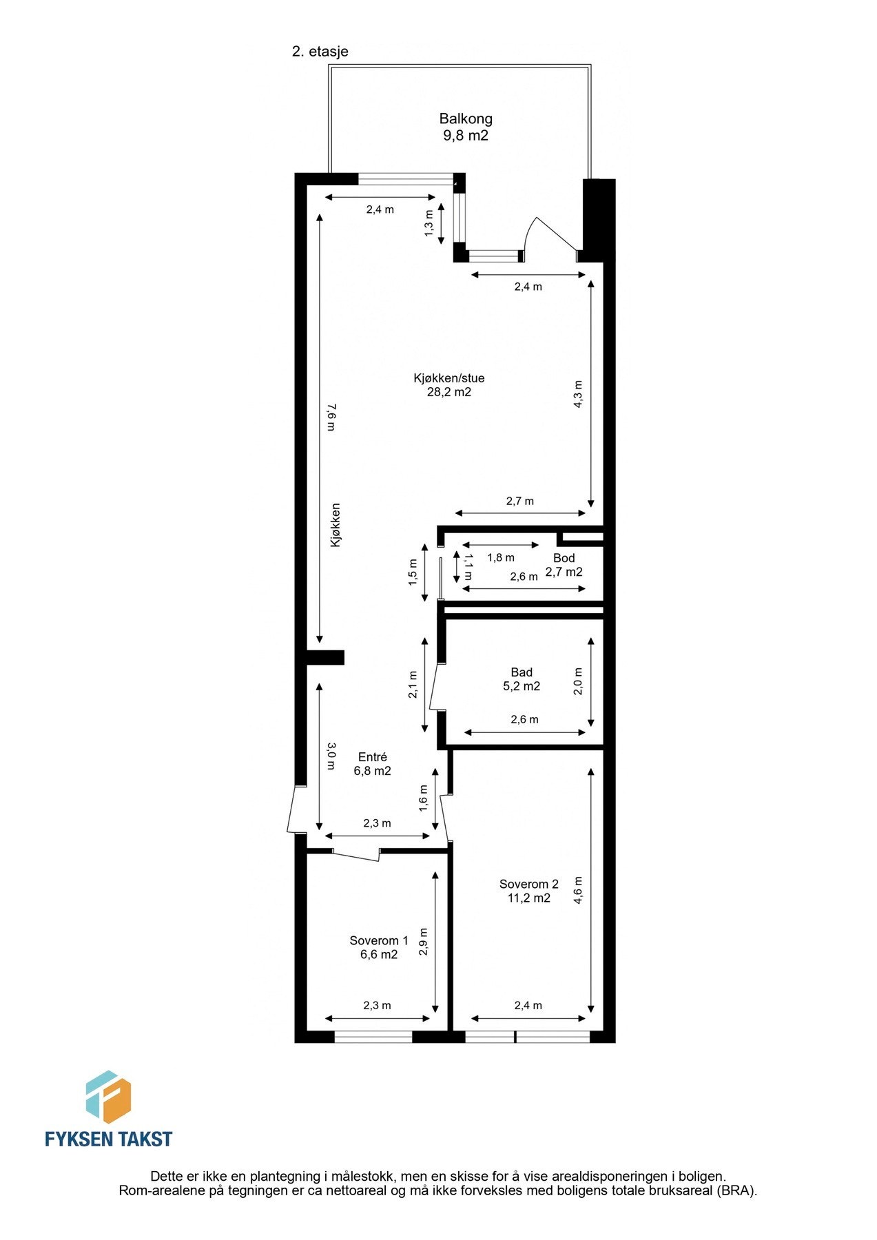 Målsatt planskisse. Galleribilde