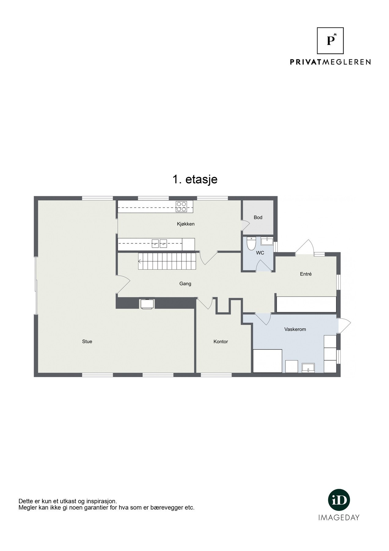 Planskisse 1. etasje Galleribilde
