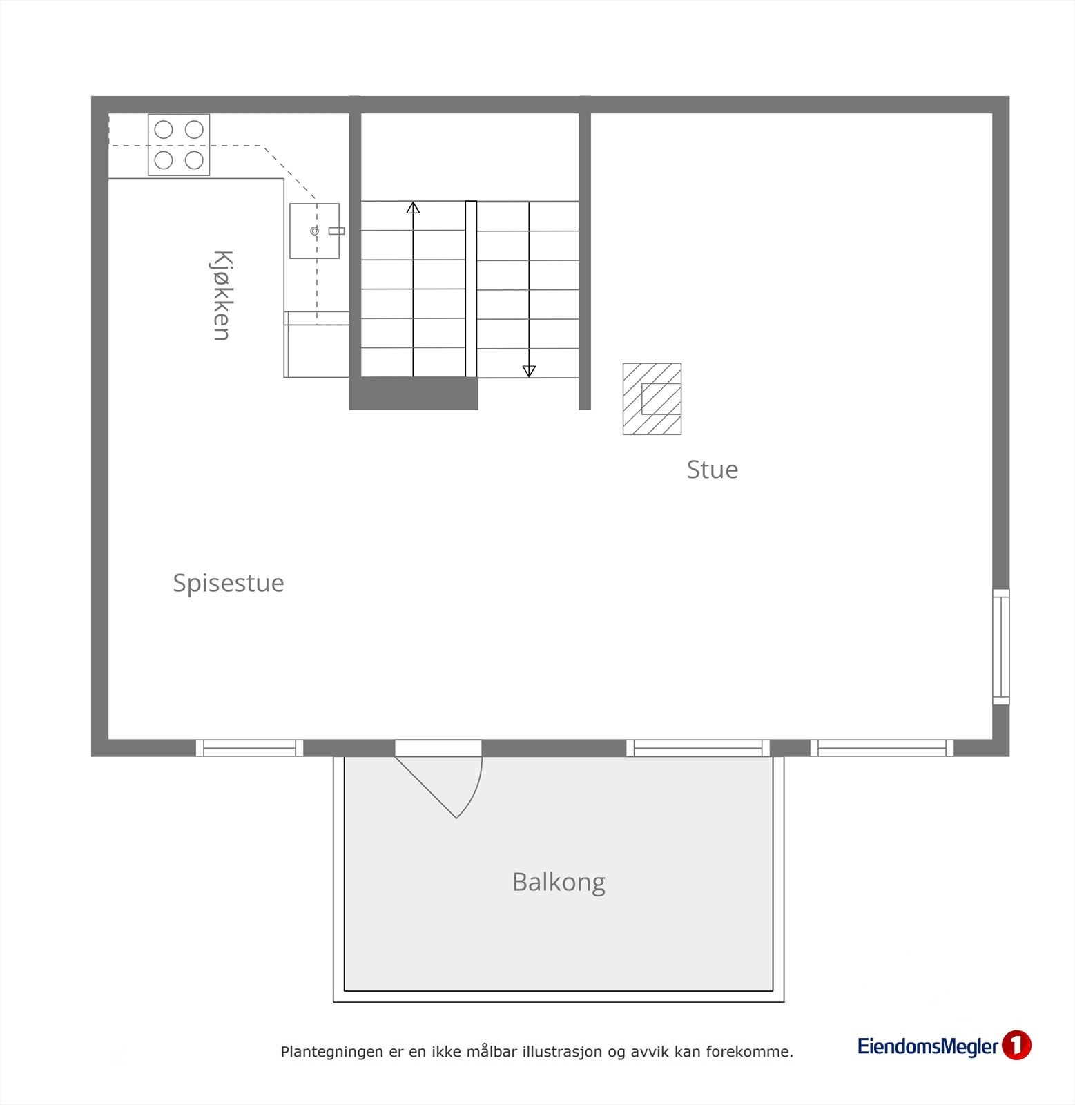 Planløsning hovedetasje. Galleribilde