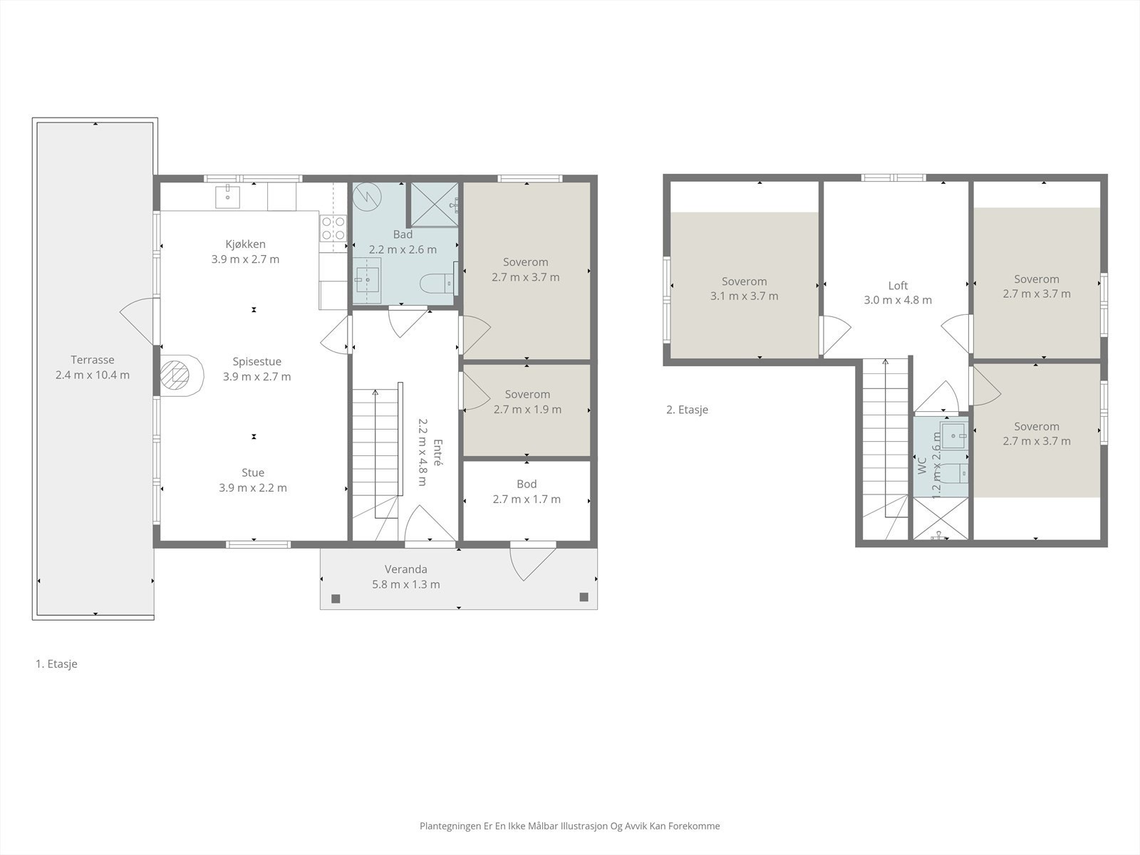 Plantegning begge plan Galleribilde