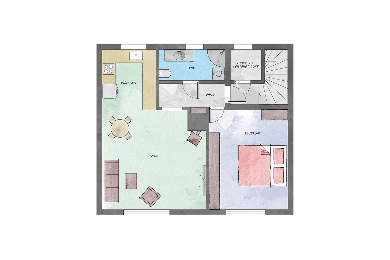 Planskisse (det tas forbehold om feil/avvik). Galleribilde