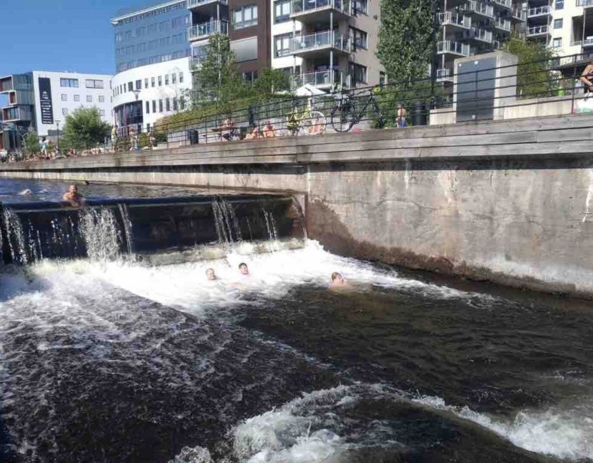 Fem min gange unna ligger Nydalen badeplass, perfekt for morgenbad om sommeren Galleribilde