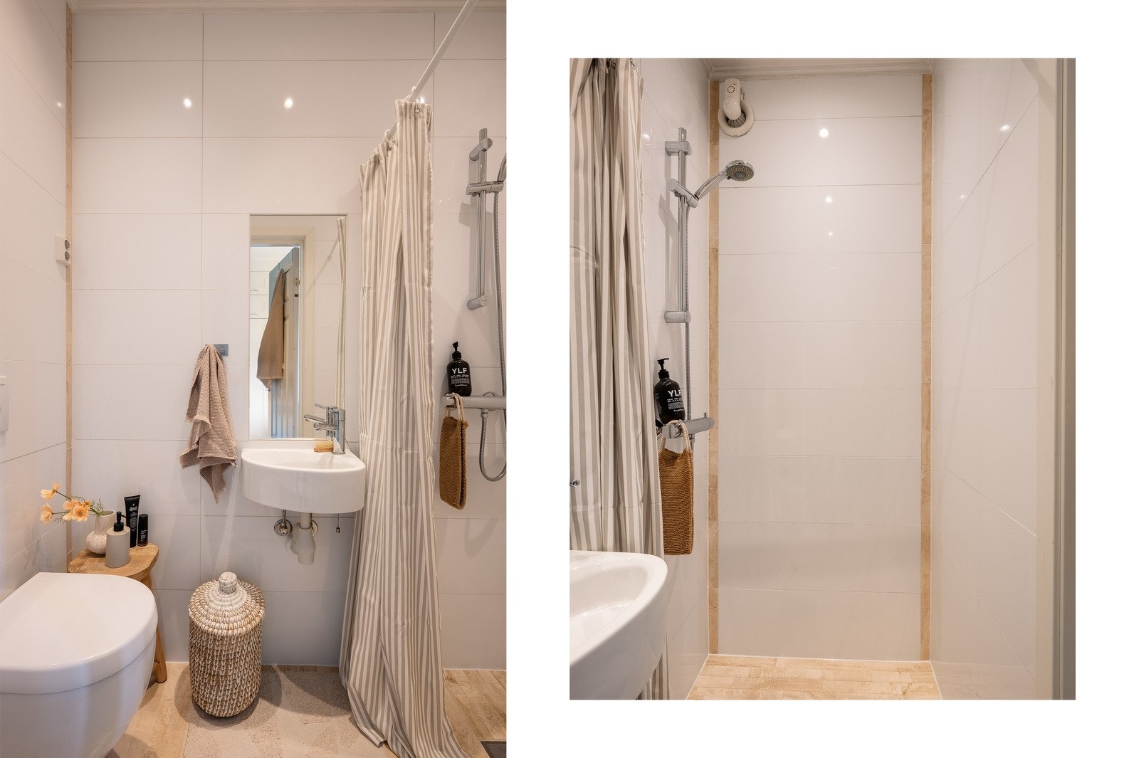 Badet er utstyrt med en fuktstyrt avtrekksvifte for god ventilasjon. Galleribilde