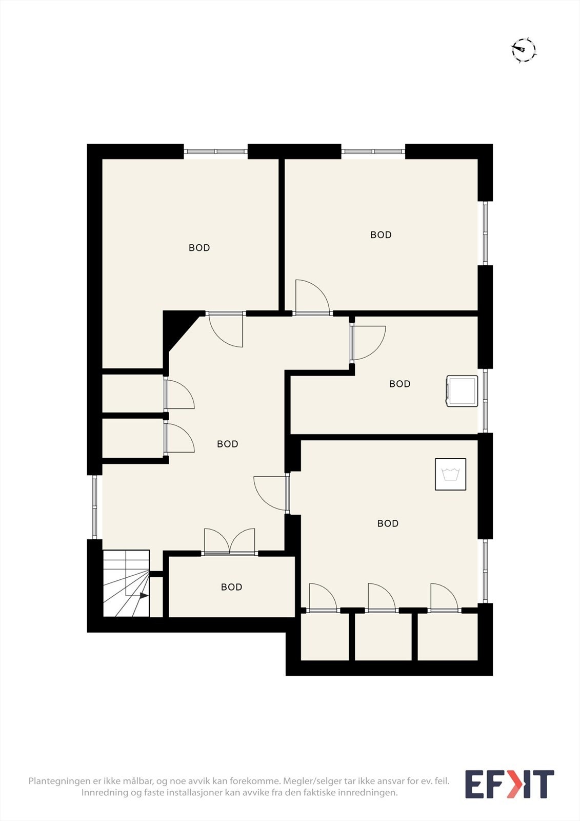 Plantegning kjeller. BRA-i 64 m² Galleribilde