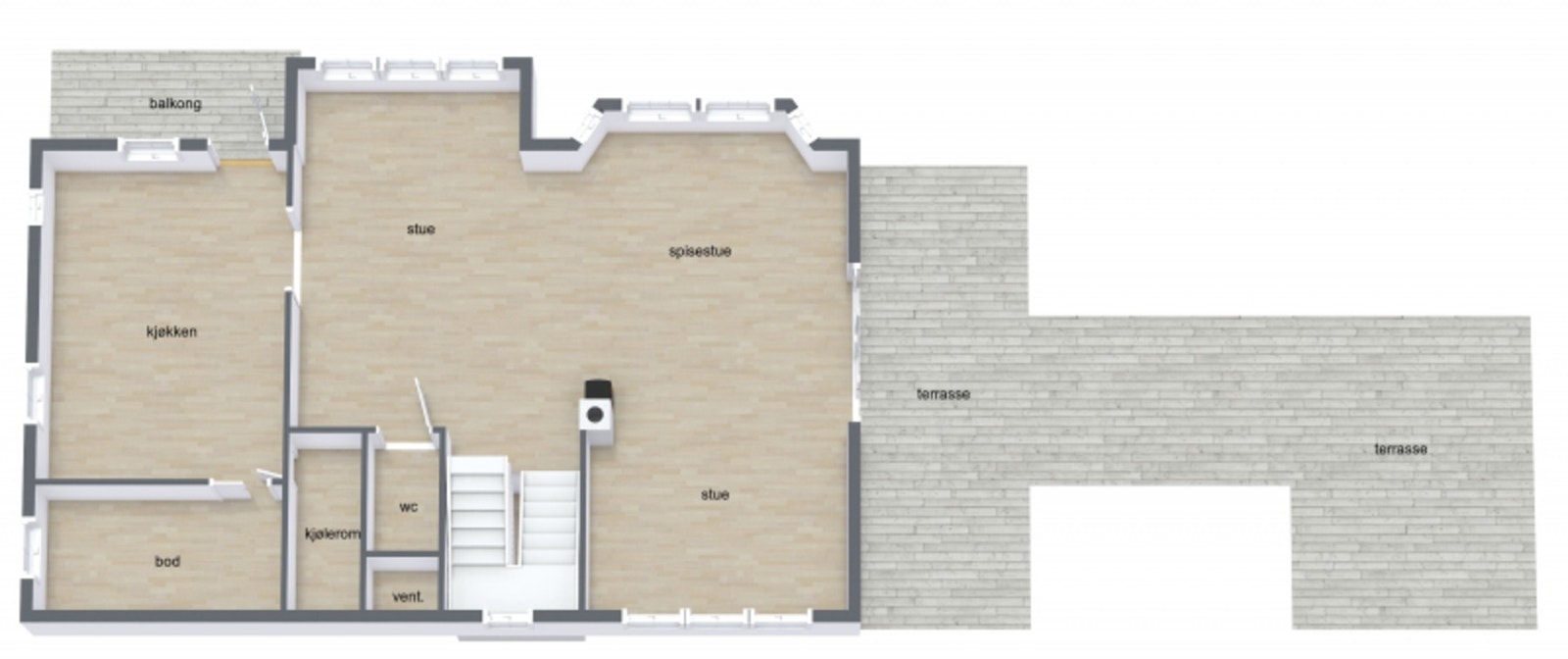 Plantegning første etasje. Galleribilde