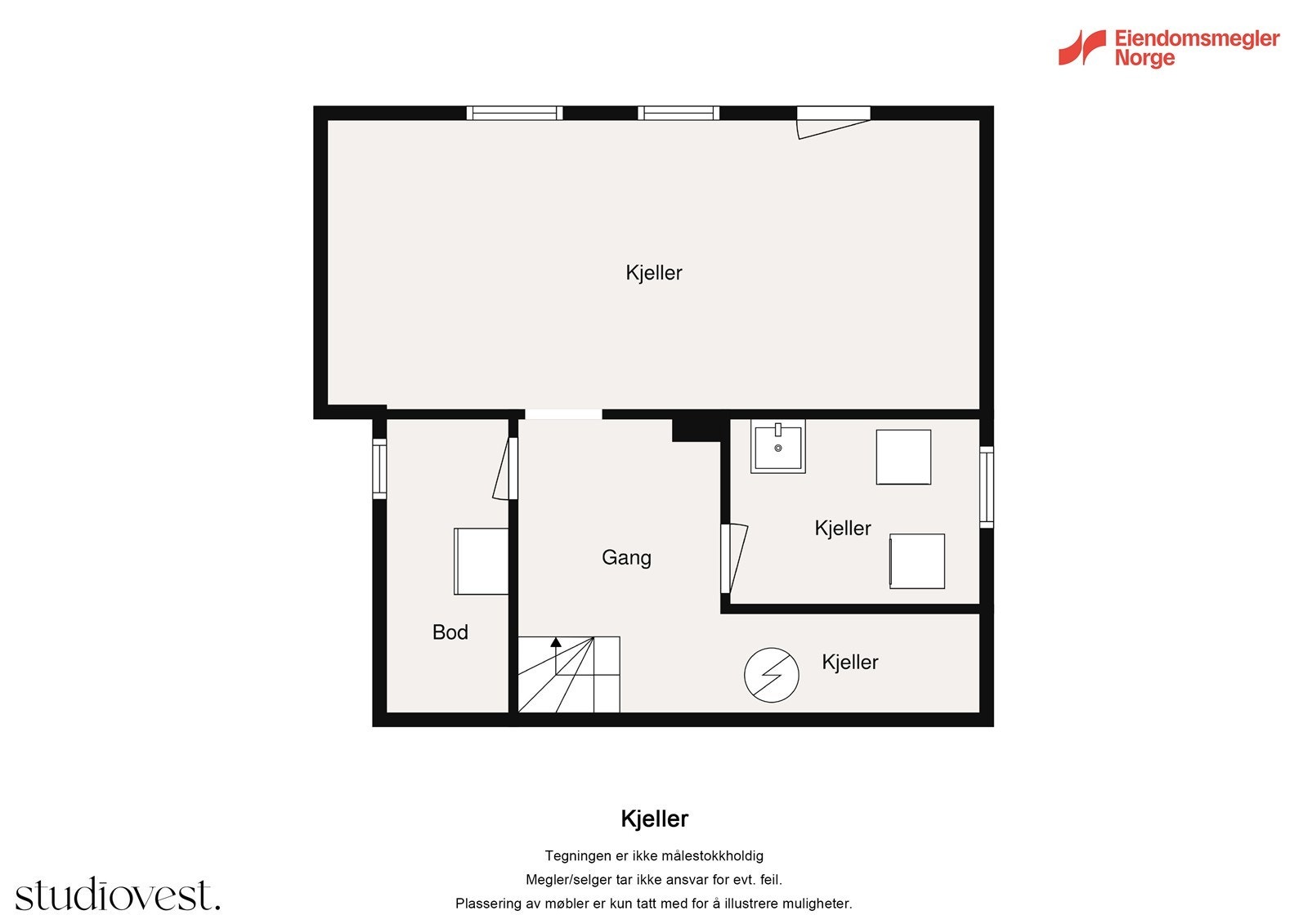 Plantegning kjeller. Galleribilde