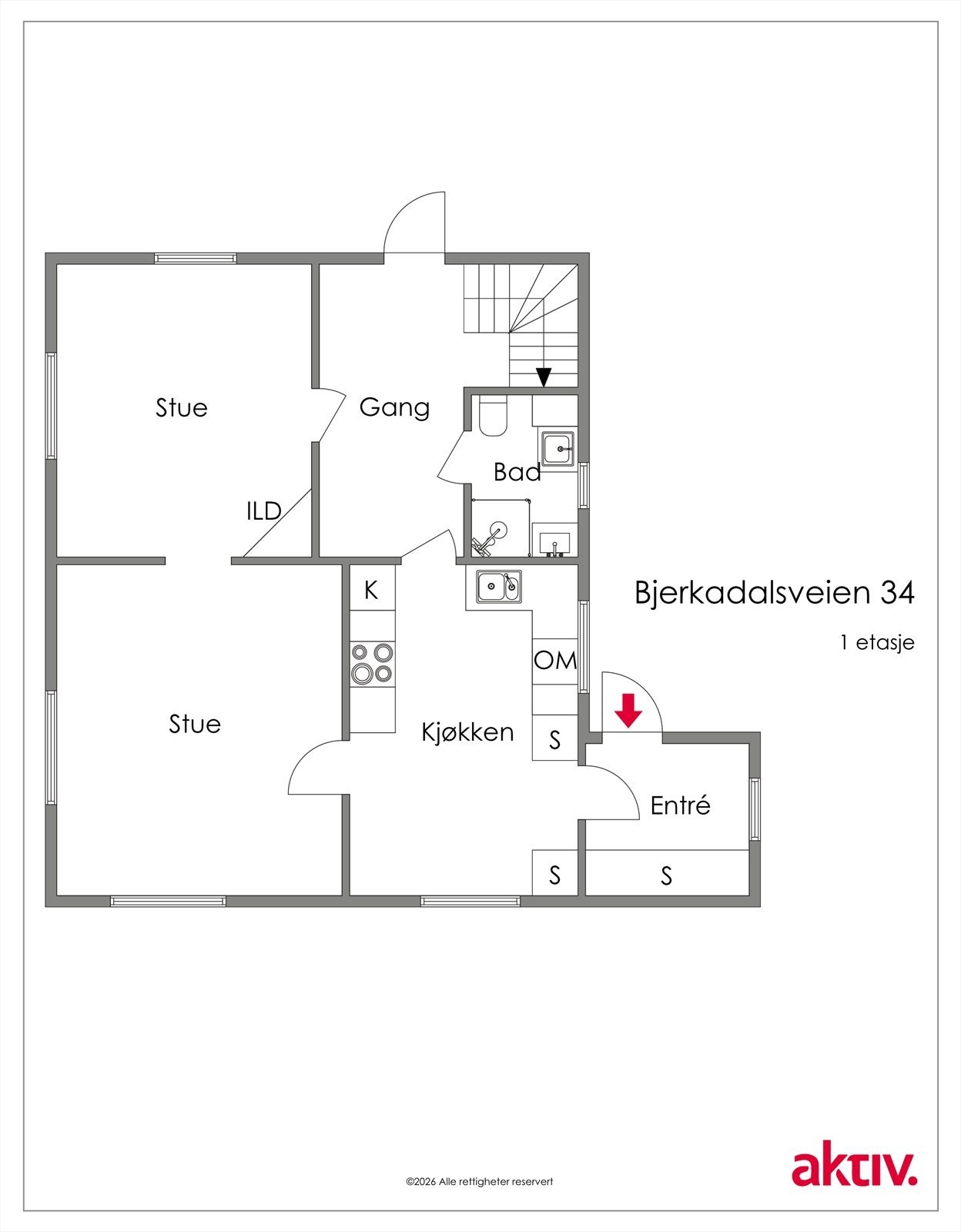 Planskisse 1. etasje Galleribilde
