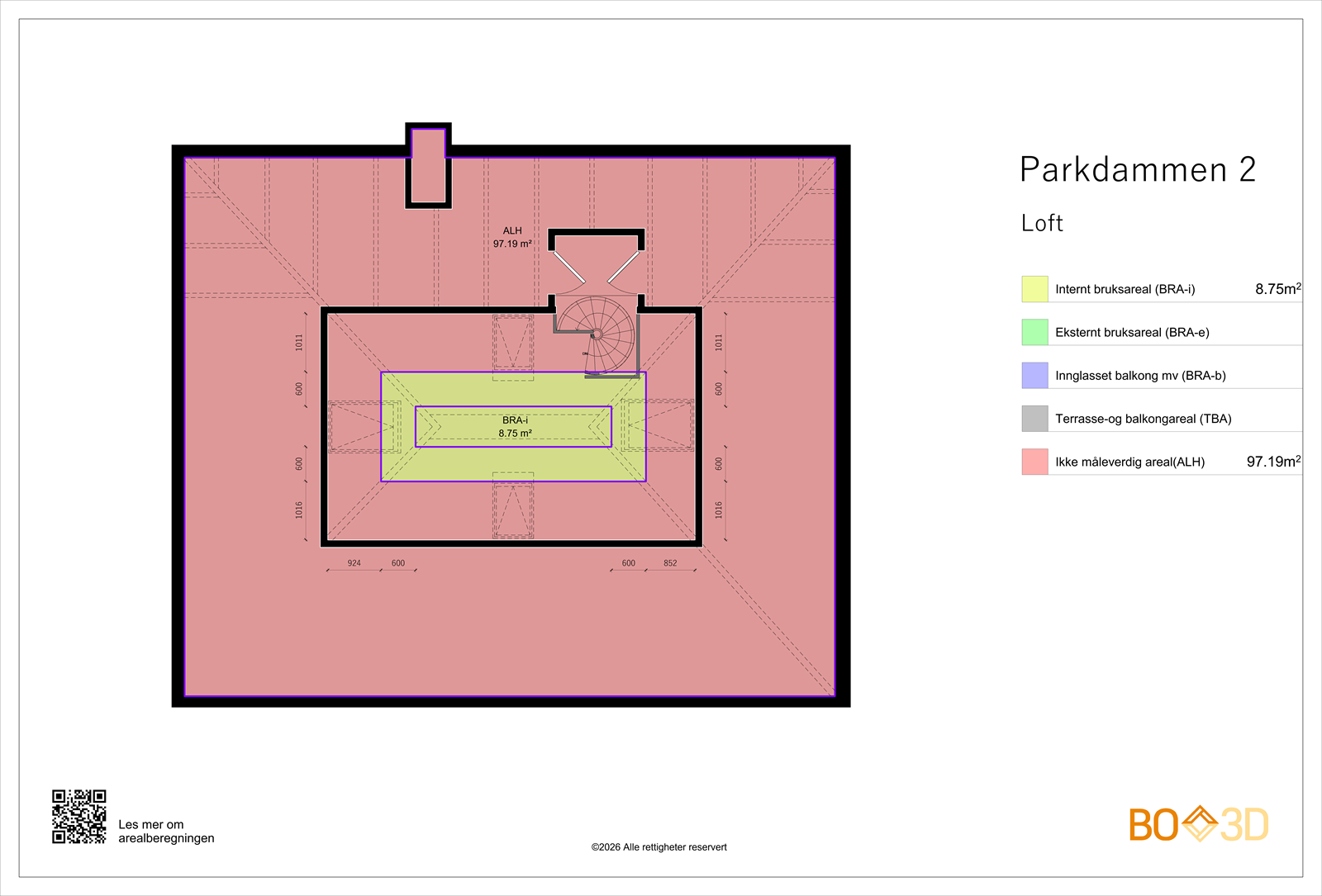 Plantegning loft. Galleribilde