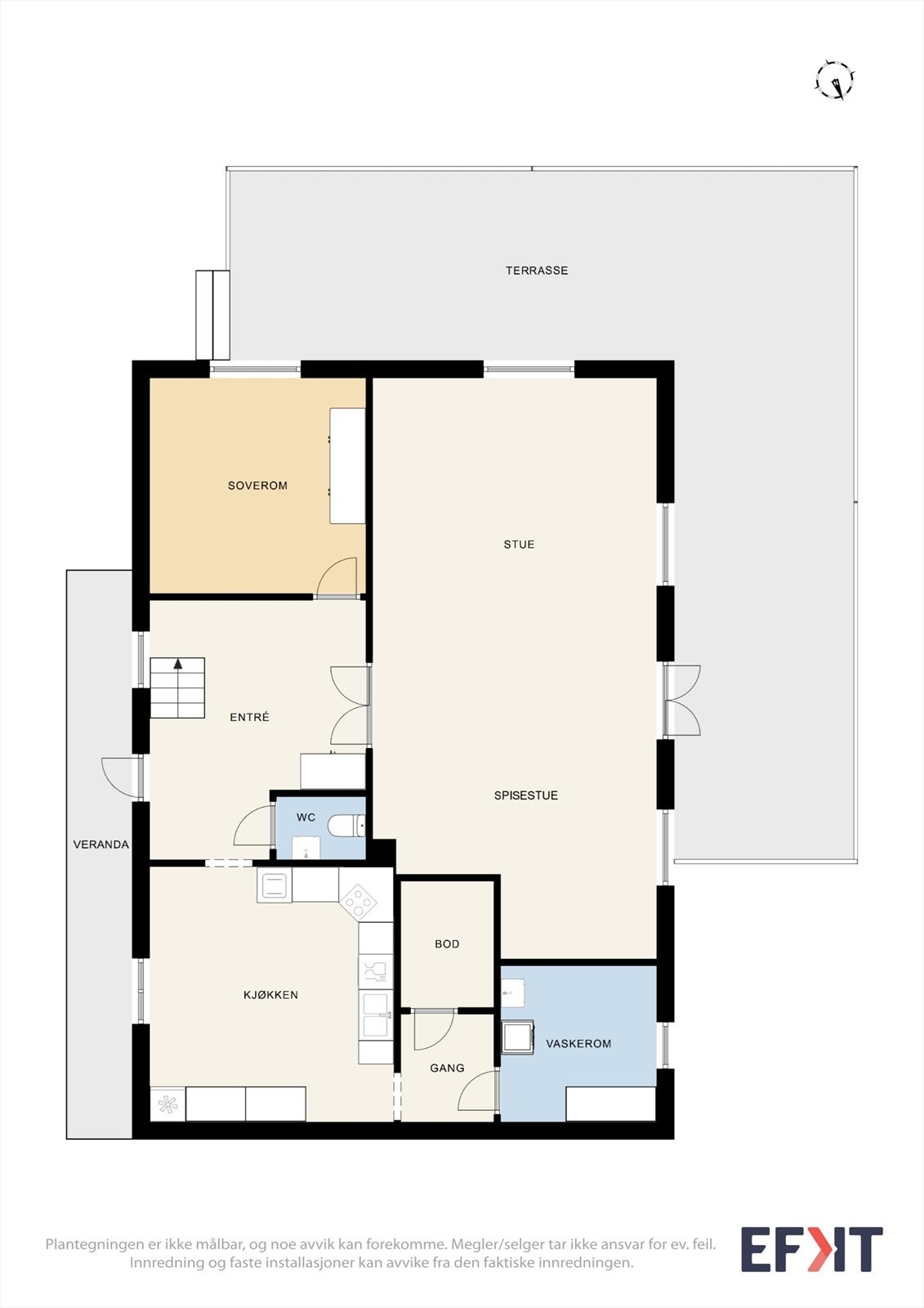 Plantegninger - 1.etasje med terasse Galleribilde