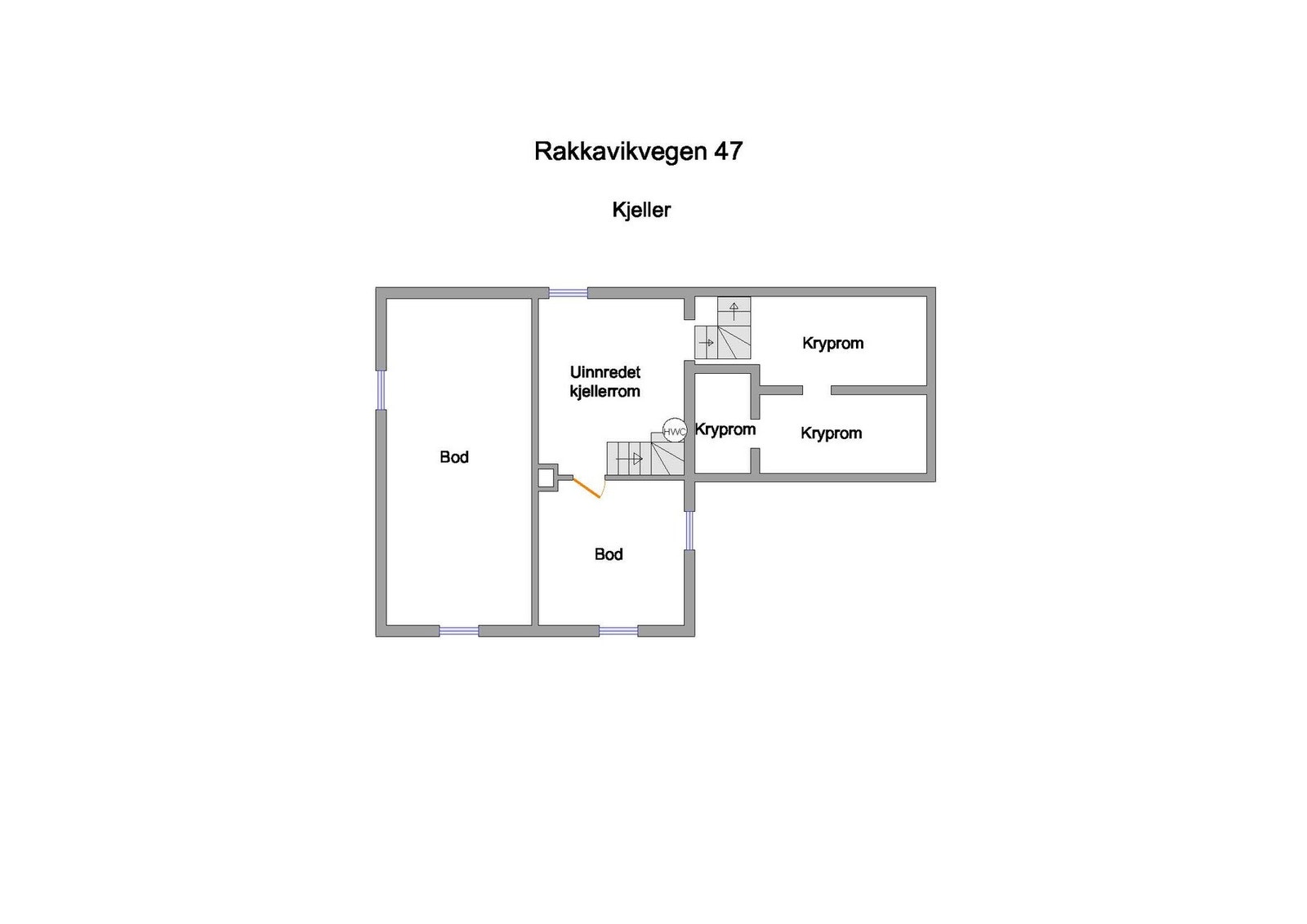 Planskisse kjeller. Galleribilde