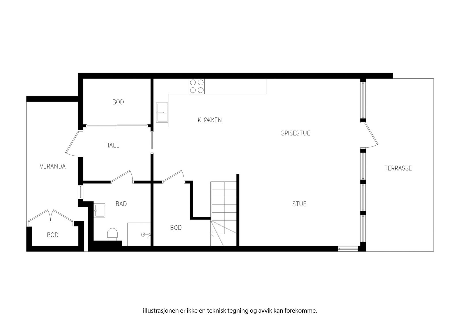 Plantegning 1. etasje Galleribilde