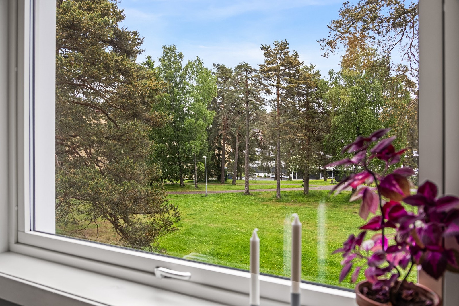 Utsynet fra spisestuen er bilfritt og grønt. En meget skjermet og attraktiv beliggenhet innad i borettslaget Galleribilde