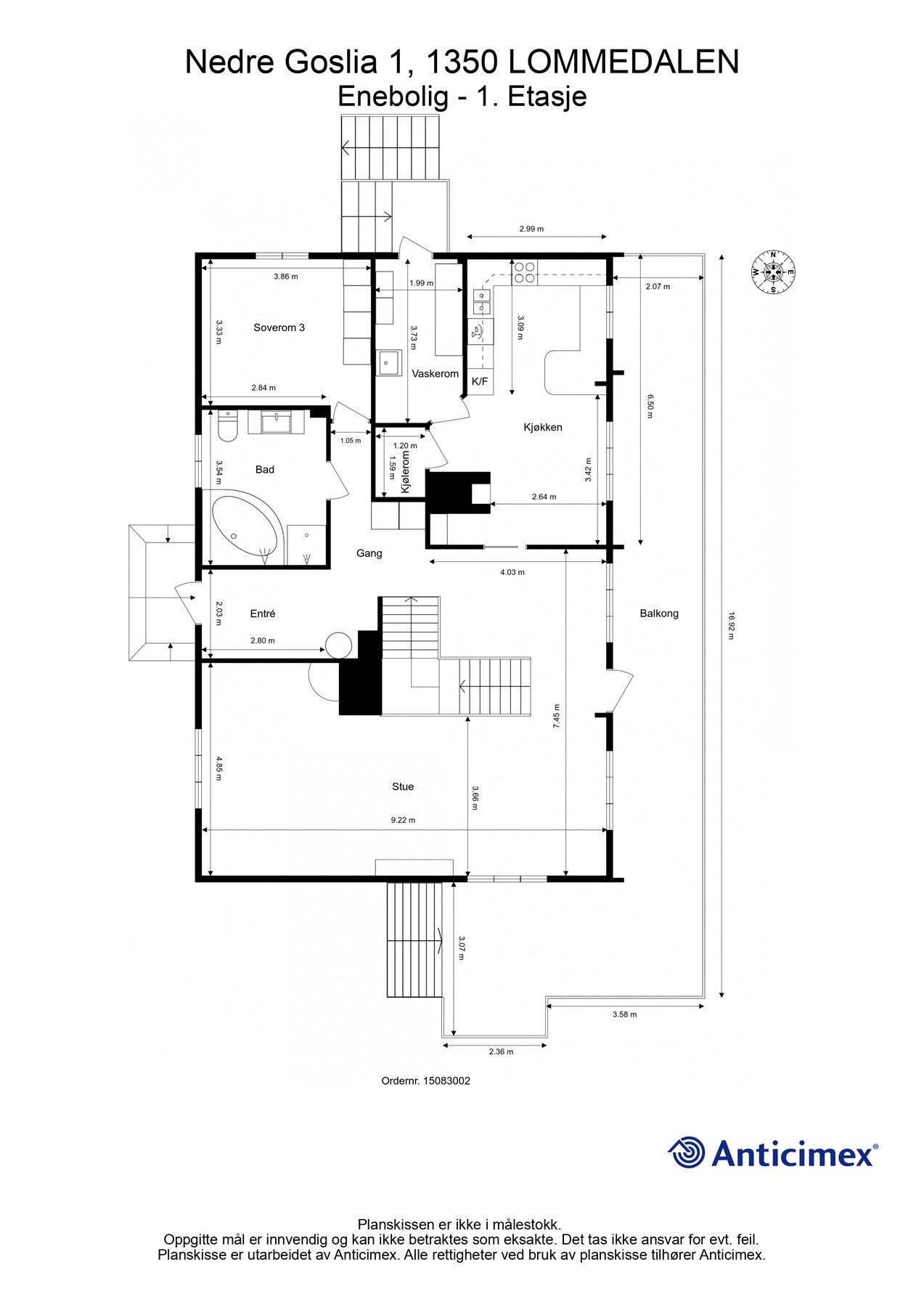 Plantegning 1 etg Galleribilde