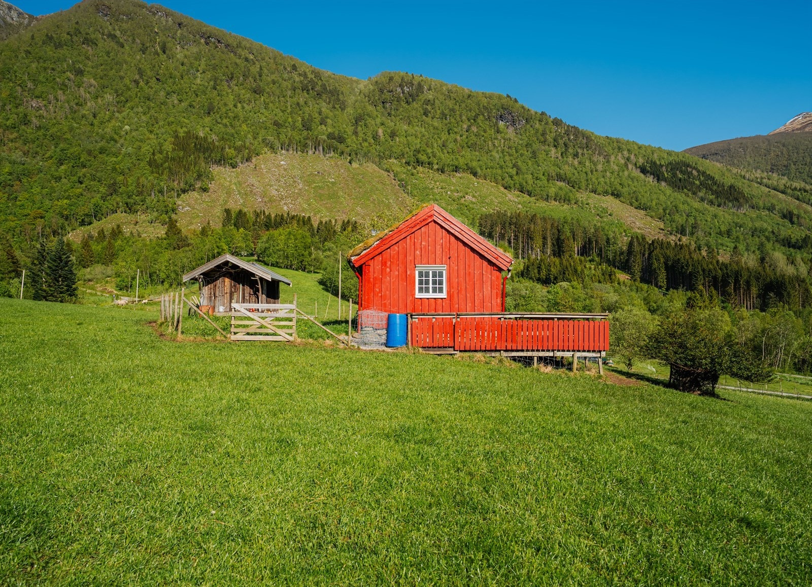 Uteplassen ved selet er et perfekt sted for å nyte utsikten. Galleribilde