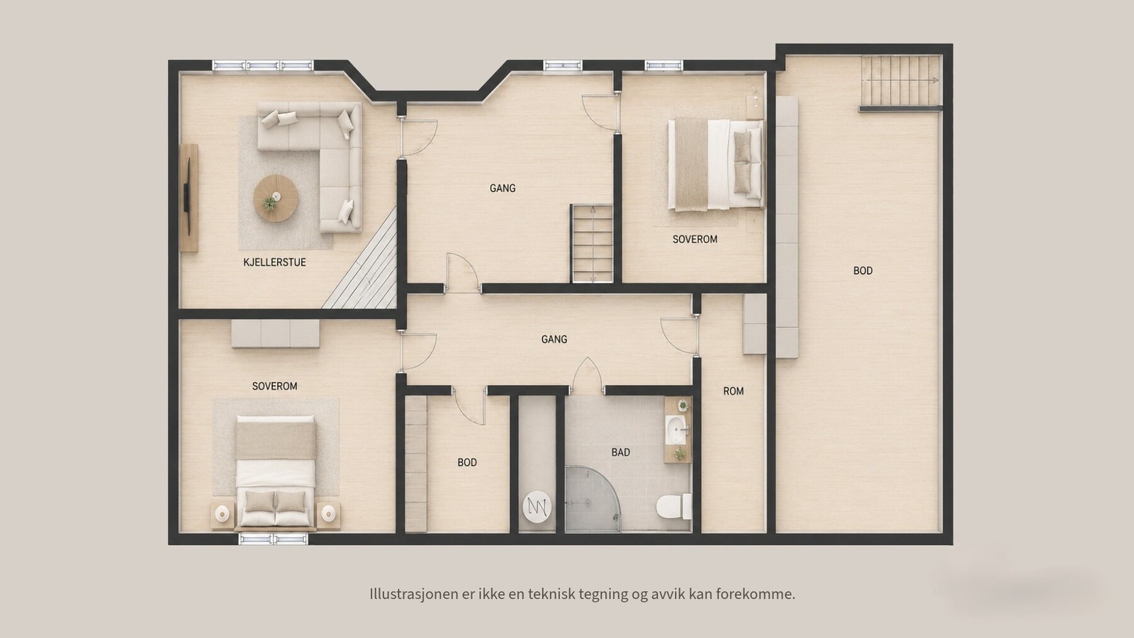 Plantegning for underetasjen. Galleribilde