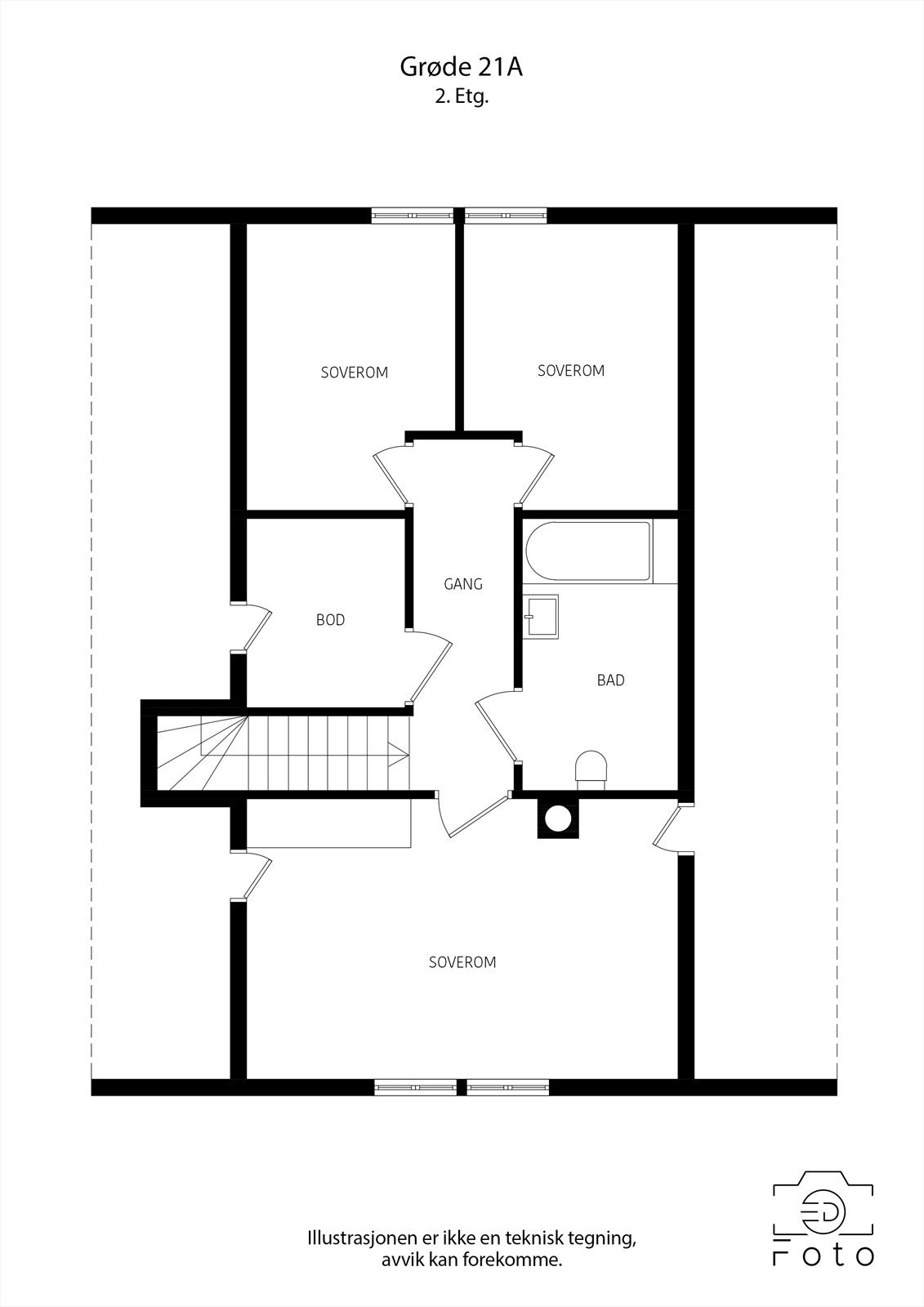 Plantegning loft. Galleribilde