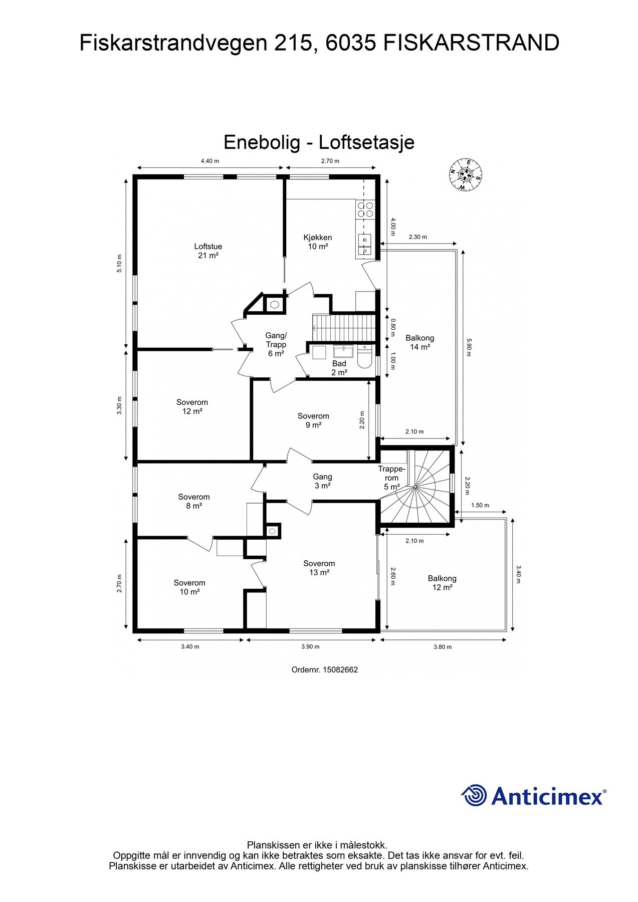 Plantegning loftsetasje Galleribilde