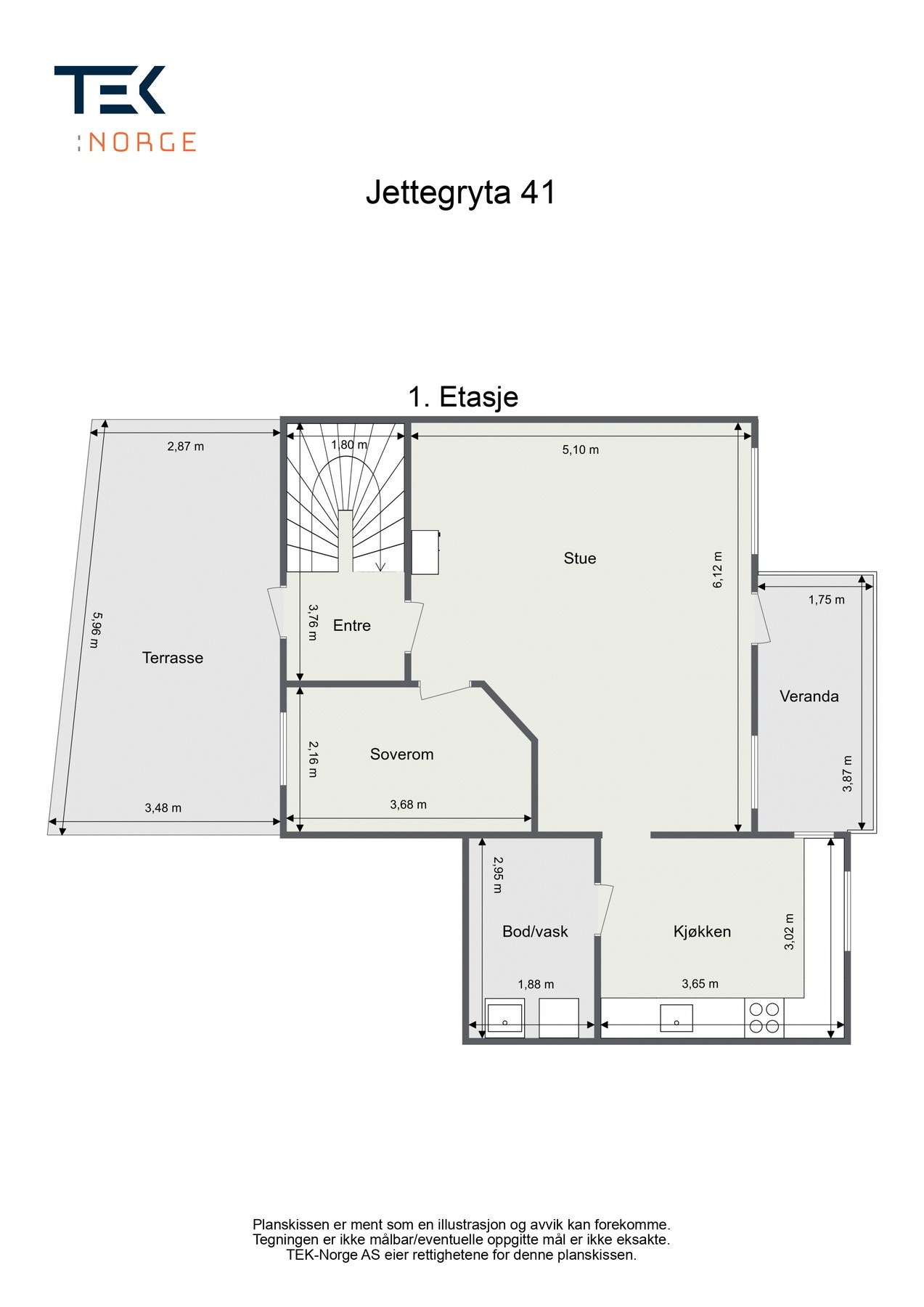 Plantegning, 1. etasje. Galleribilde
