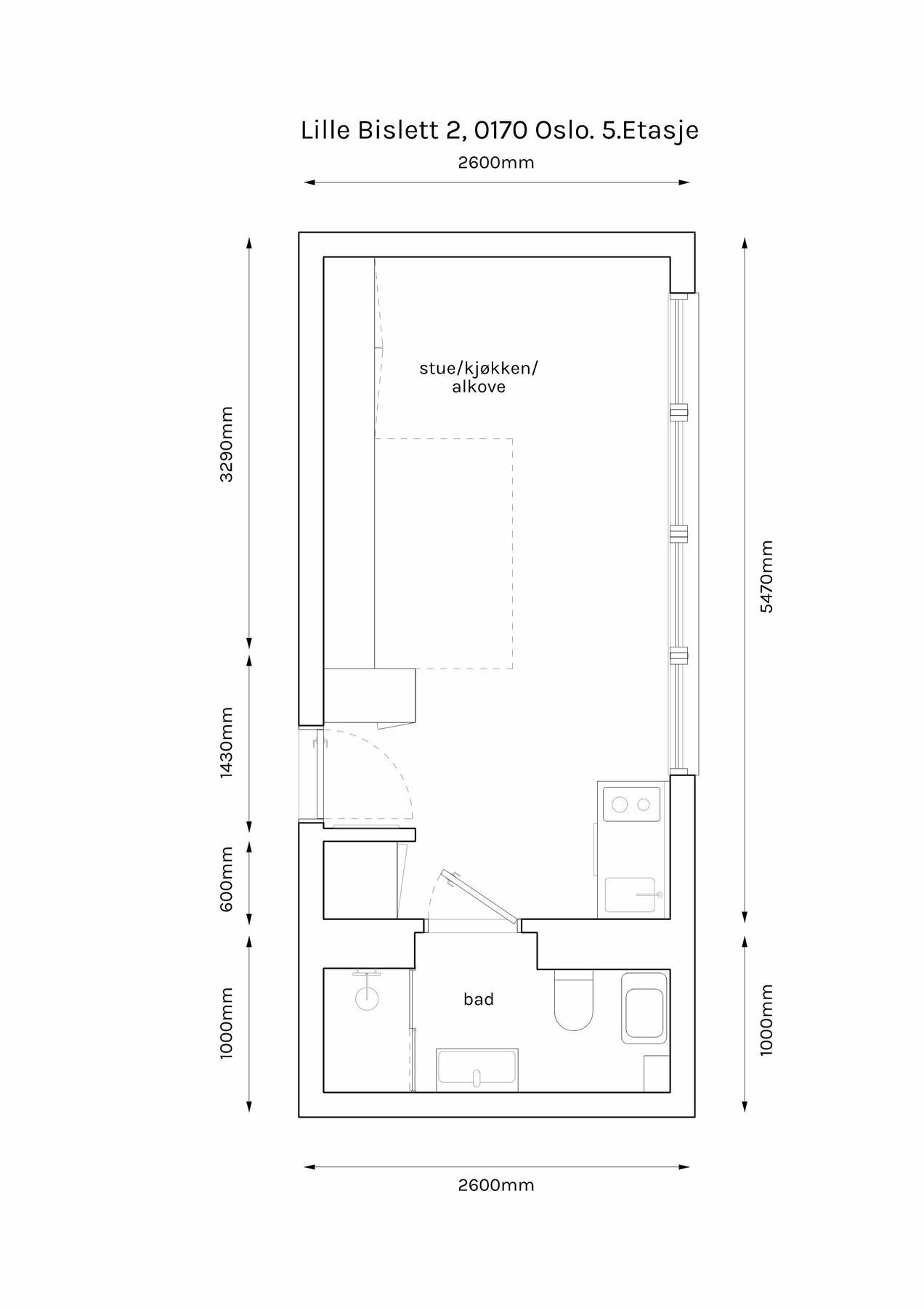 Målsatt plantegning. Galleribilde