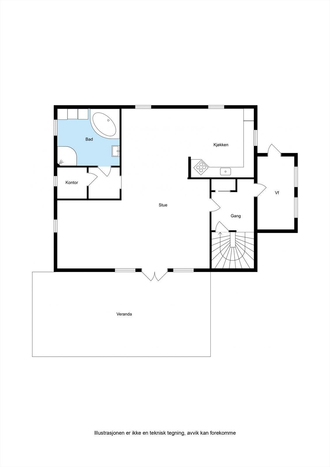 Plantegning 1. etg Galleribilde