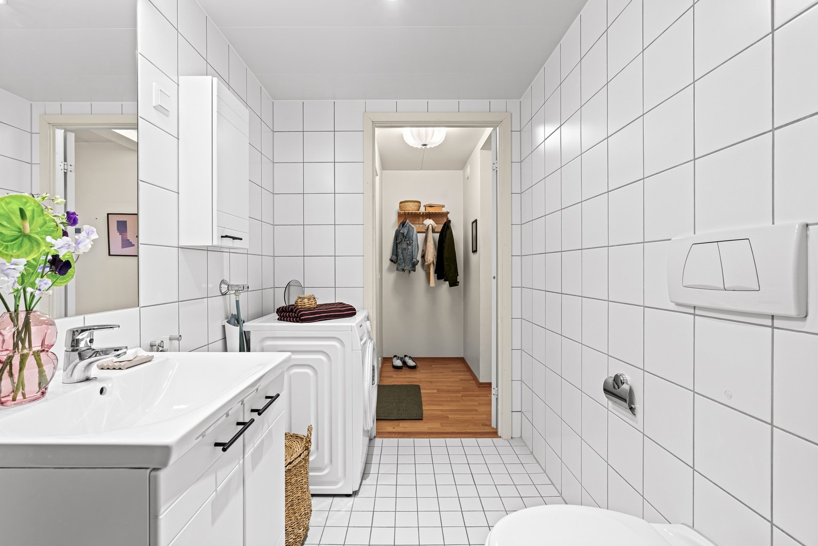 Det er opplegg for både vaskemaskin og tørketrommel Galleribilde