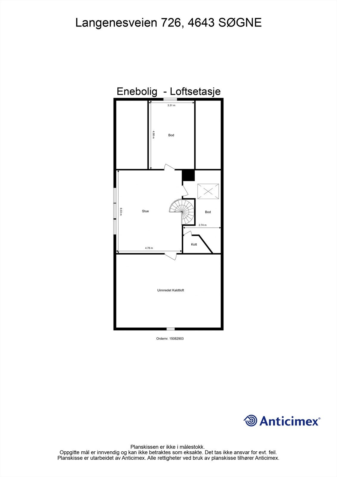 Plantegning - Loftsetasje Galleribilde