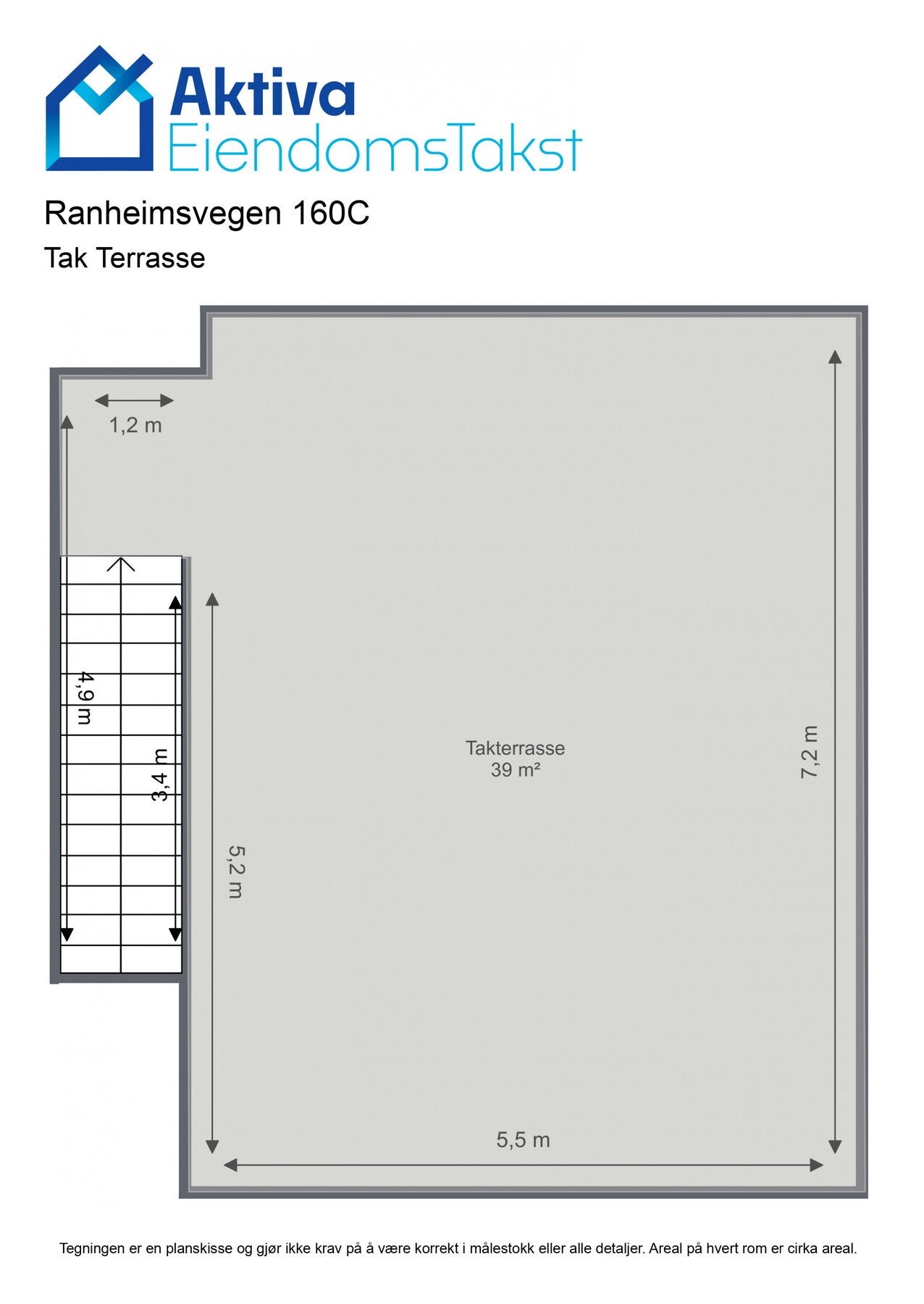 Plantegning - Takterrase. Galleribilde