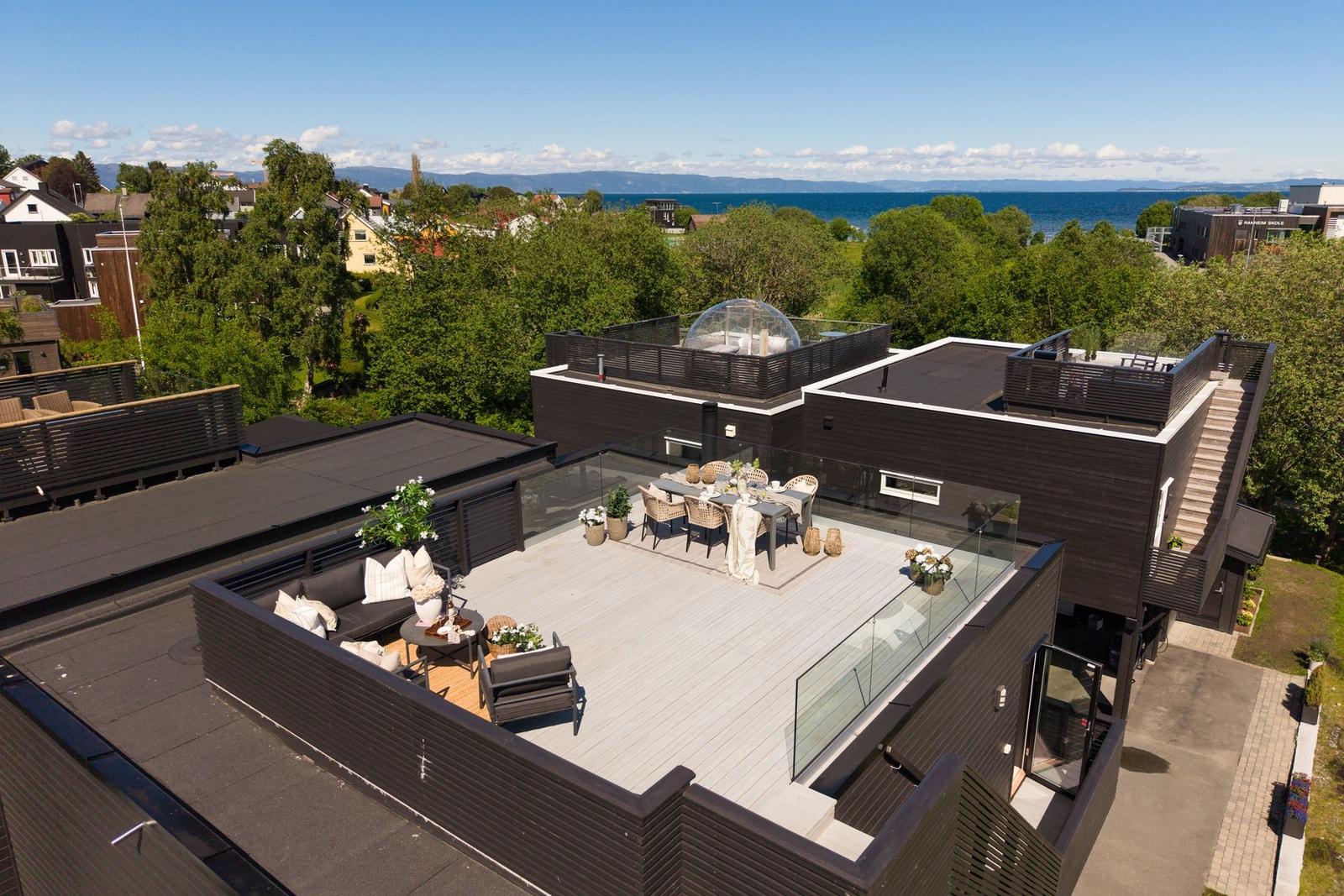 Takterrassen er oppmålt til 39 kvm. Galleribilde