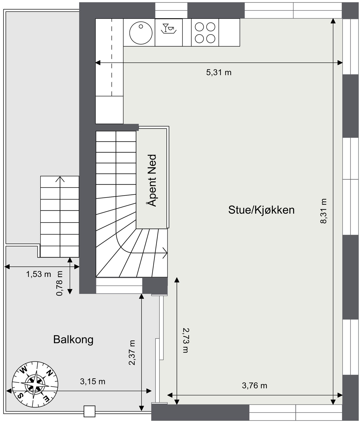 Plantegning 3. etasje. Galleribilde
