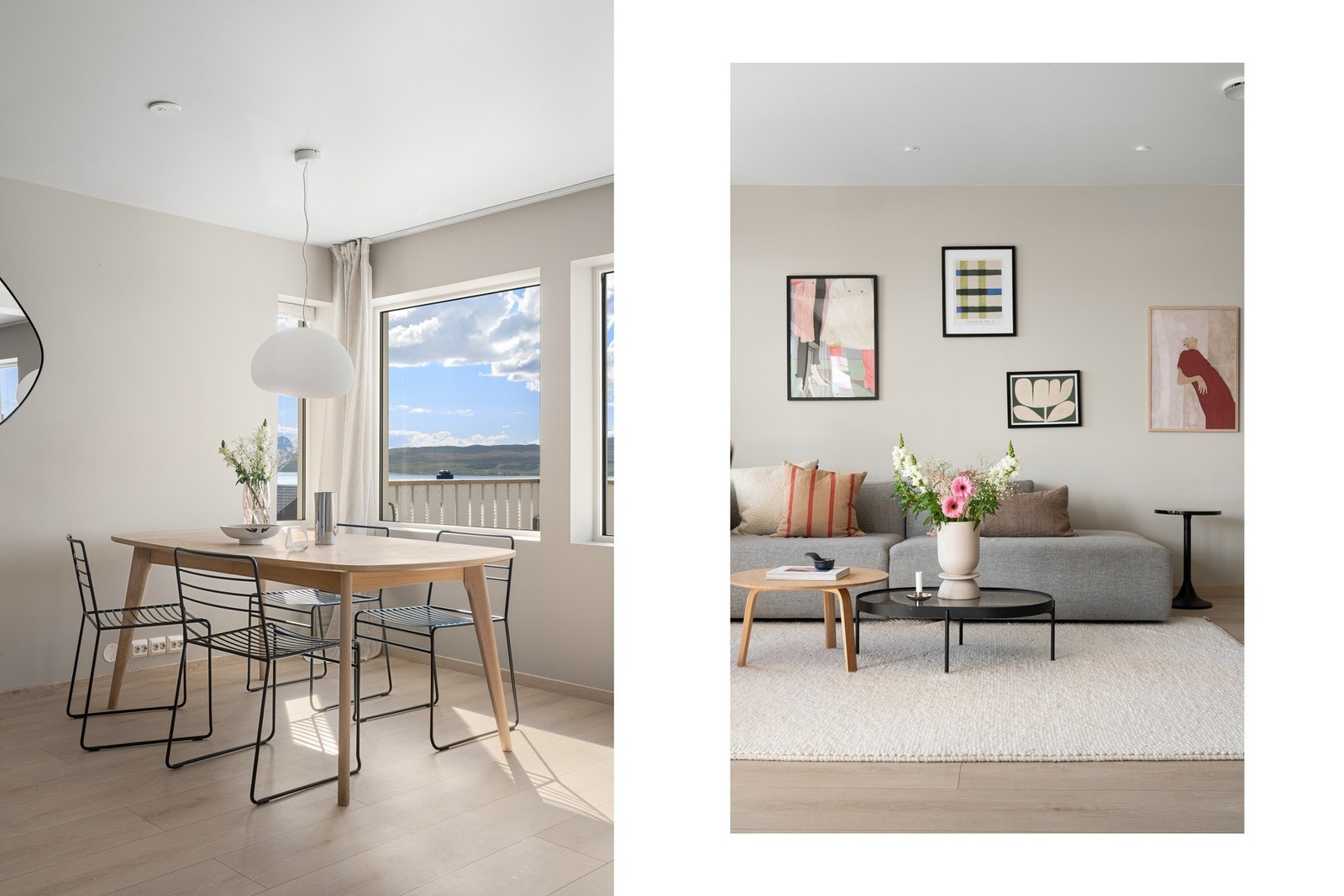 Kombinasjonen av stue og spisestue skaper en sosial og fleksibel sone. Galleribilde