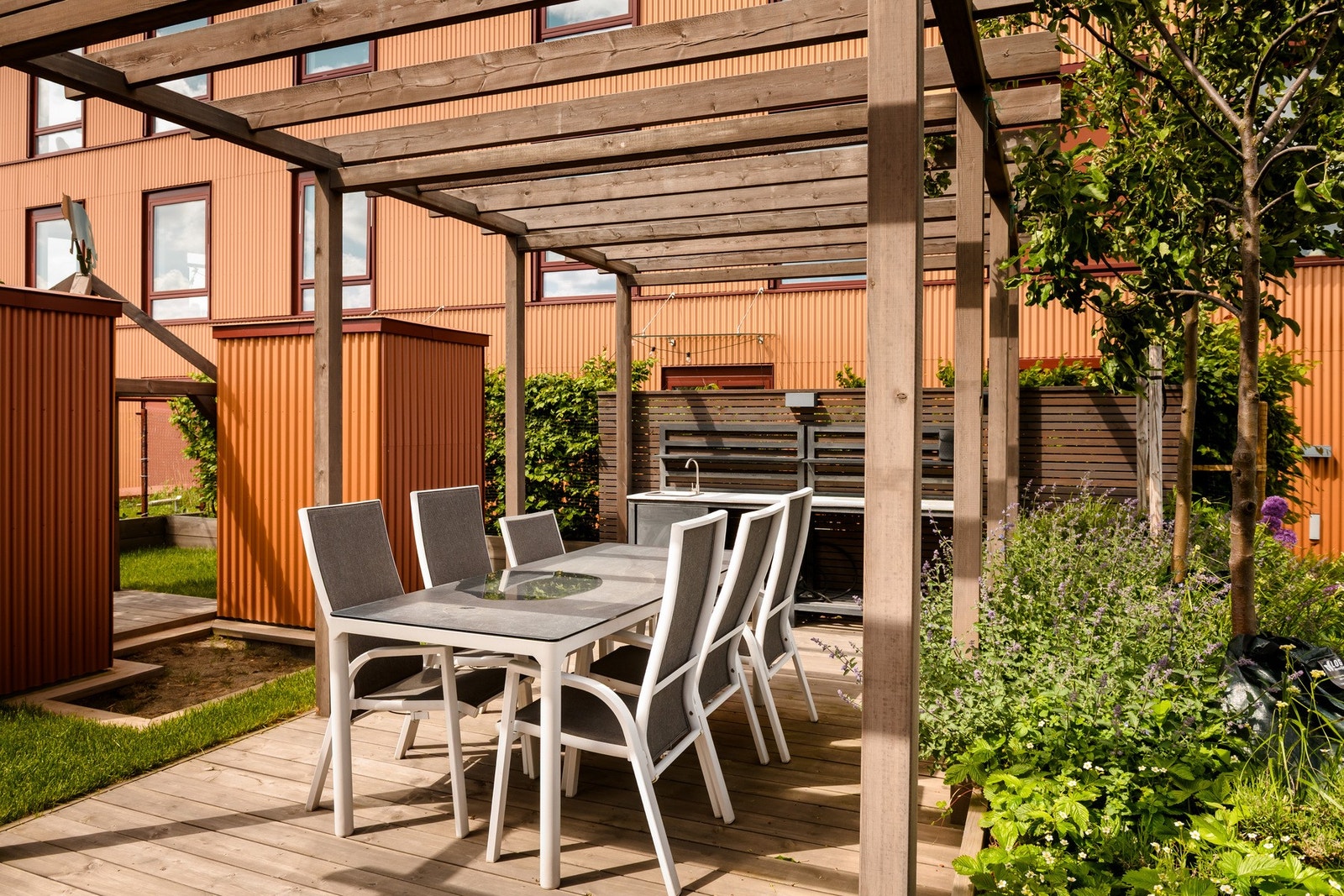 Felles takterrasse som gir ekstra uteplass for beboerne. Galleribilde
