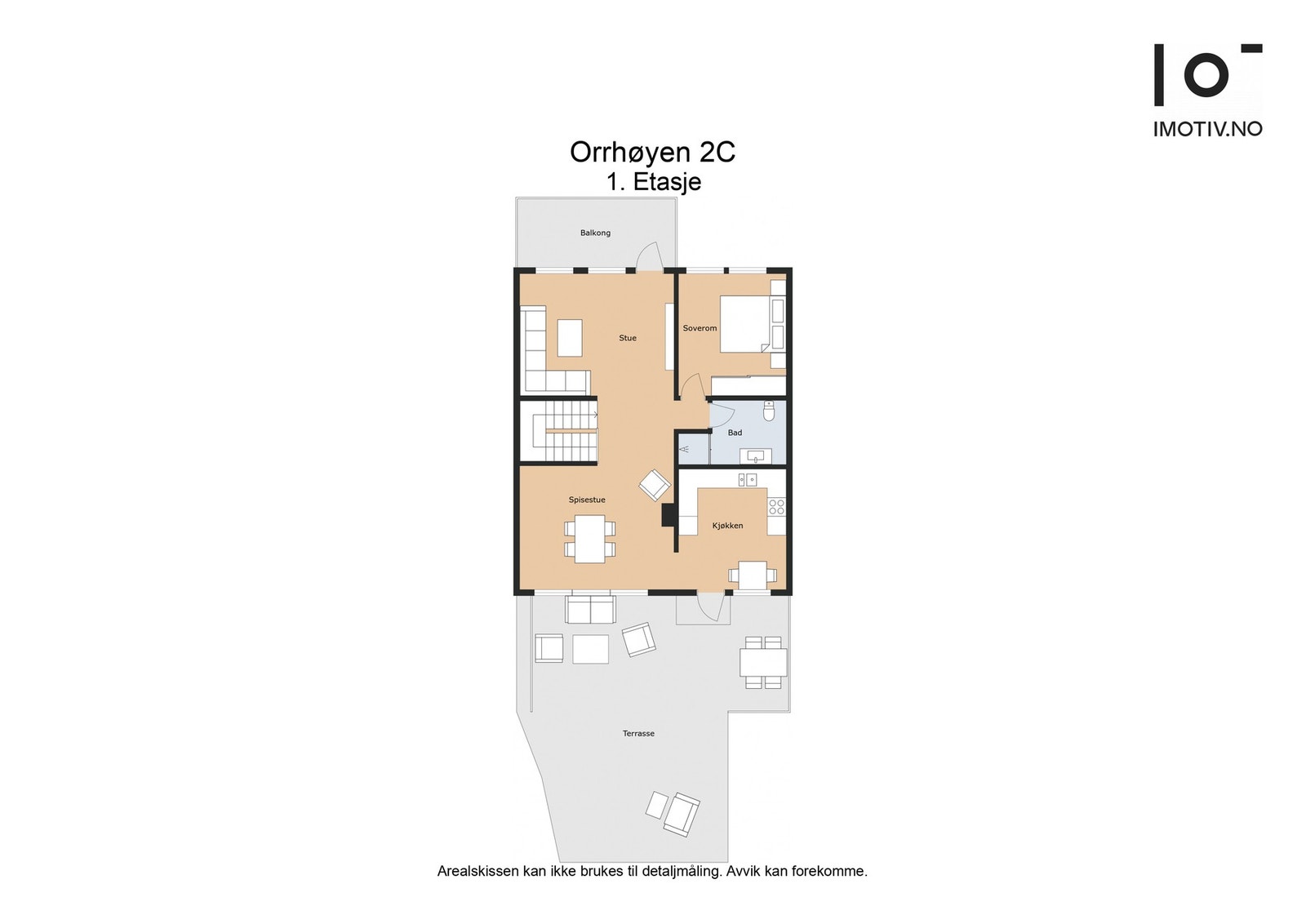 Planskisse andre etasje. Areal BRA-i: 80 m². Totalt areal BRA-i: 159 m² Galleribilde