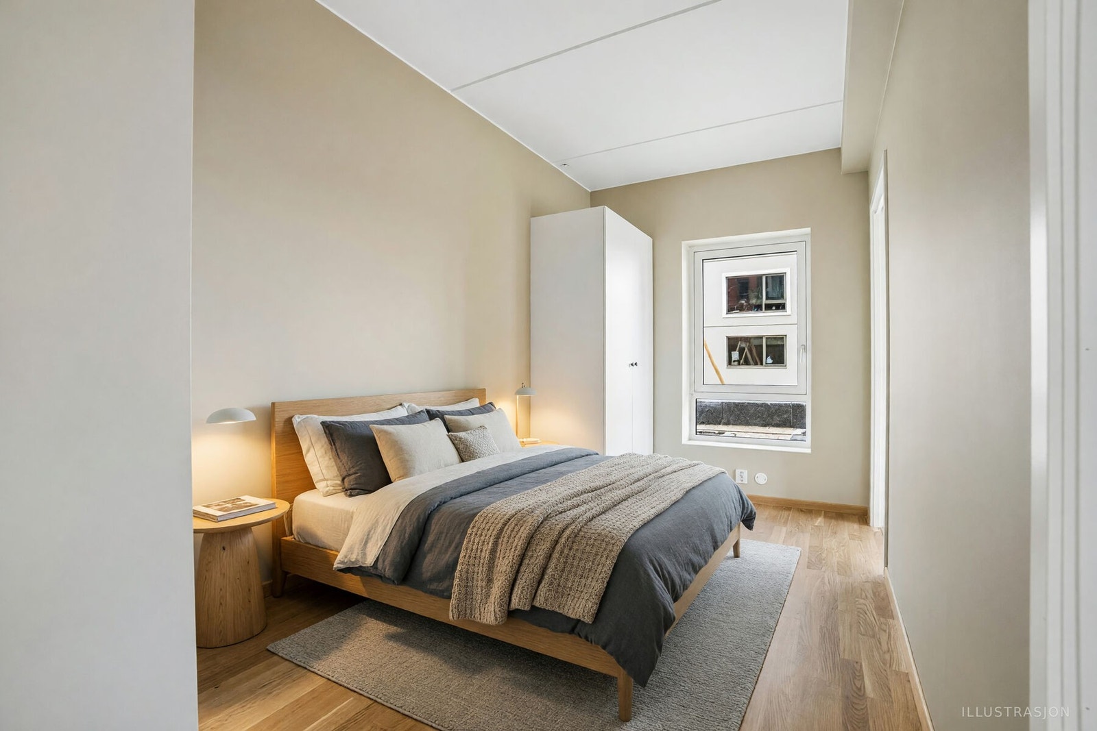 Soverom (digitalt møblert) Galleribilde