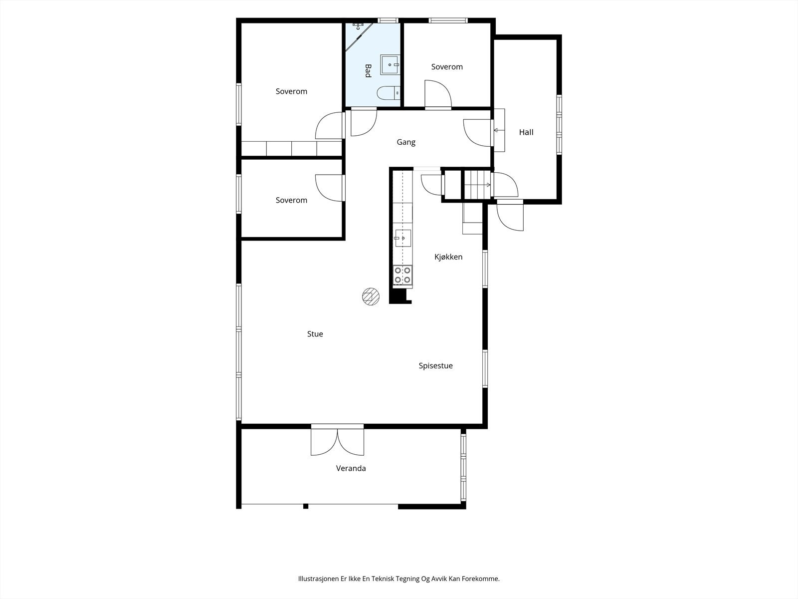 Plantegning 1. etg Galleribilde