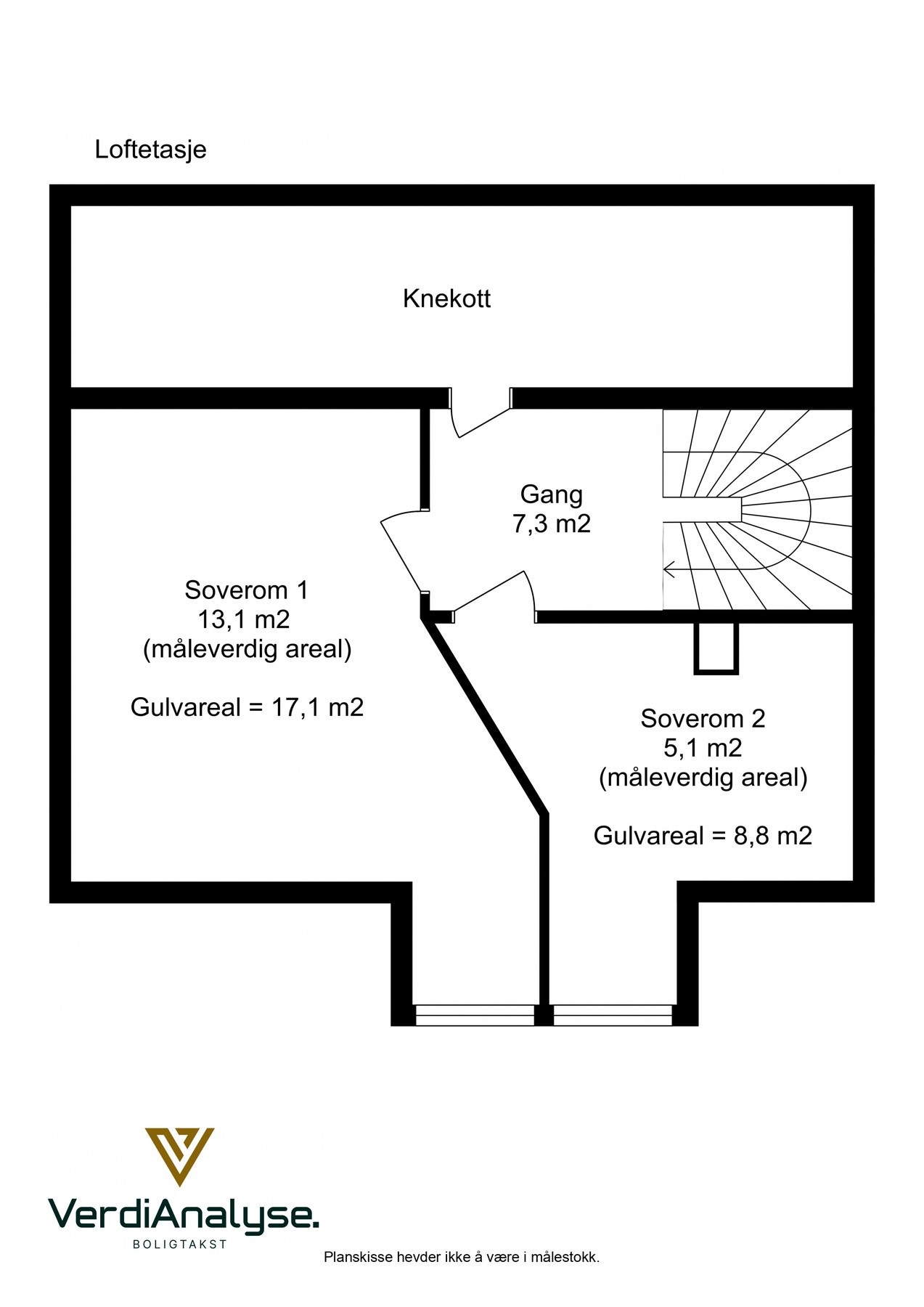 Planskisse loftsetasje. Galleribilde