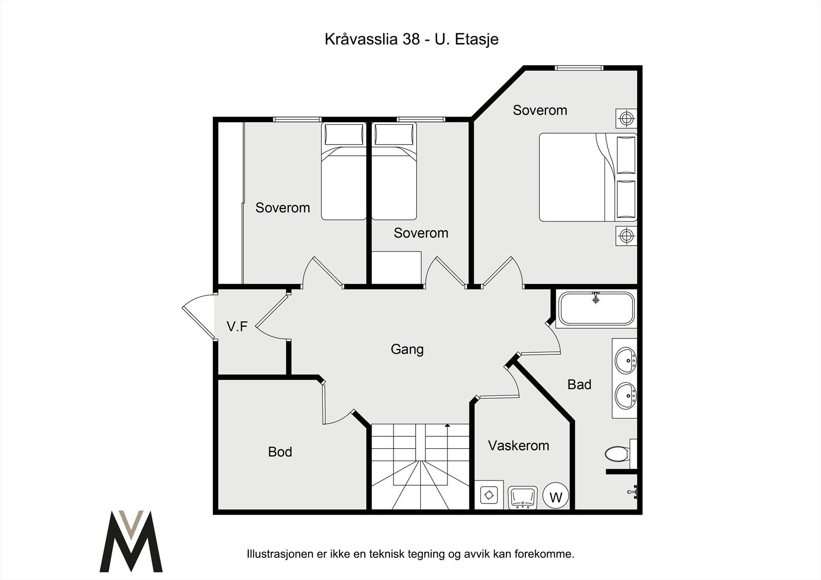 Alternativ 2D planskisse - u.etg. (som opprinnelig bygget) Galleribilde