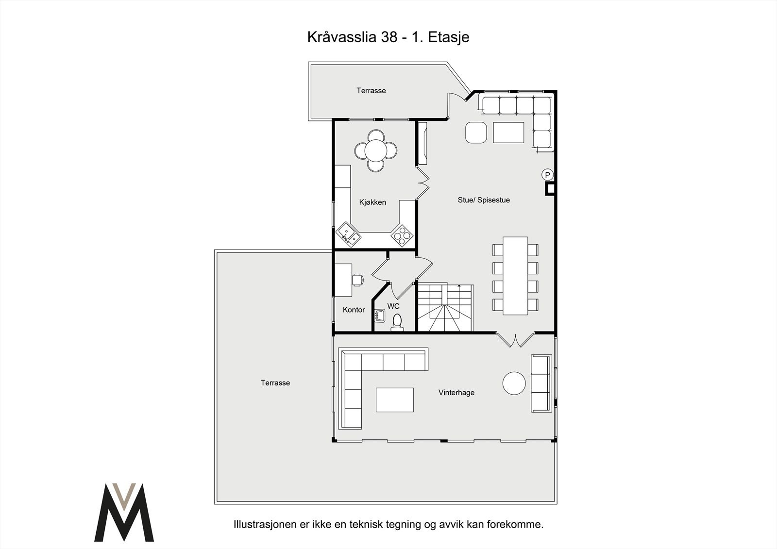 2D planskisse - 1. etg. Galleribilde