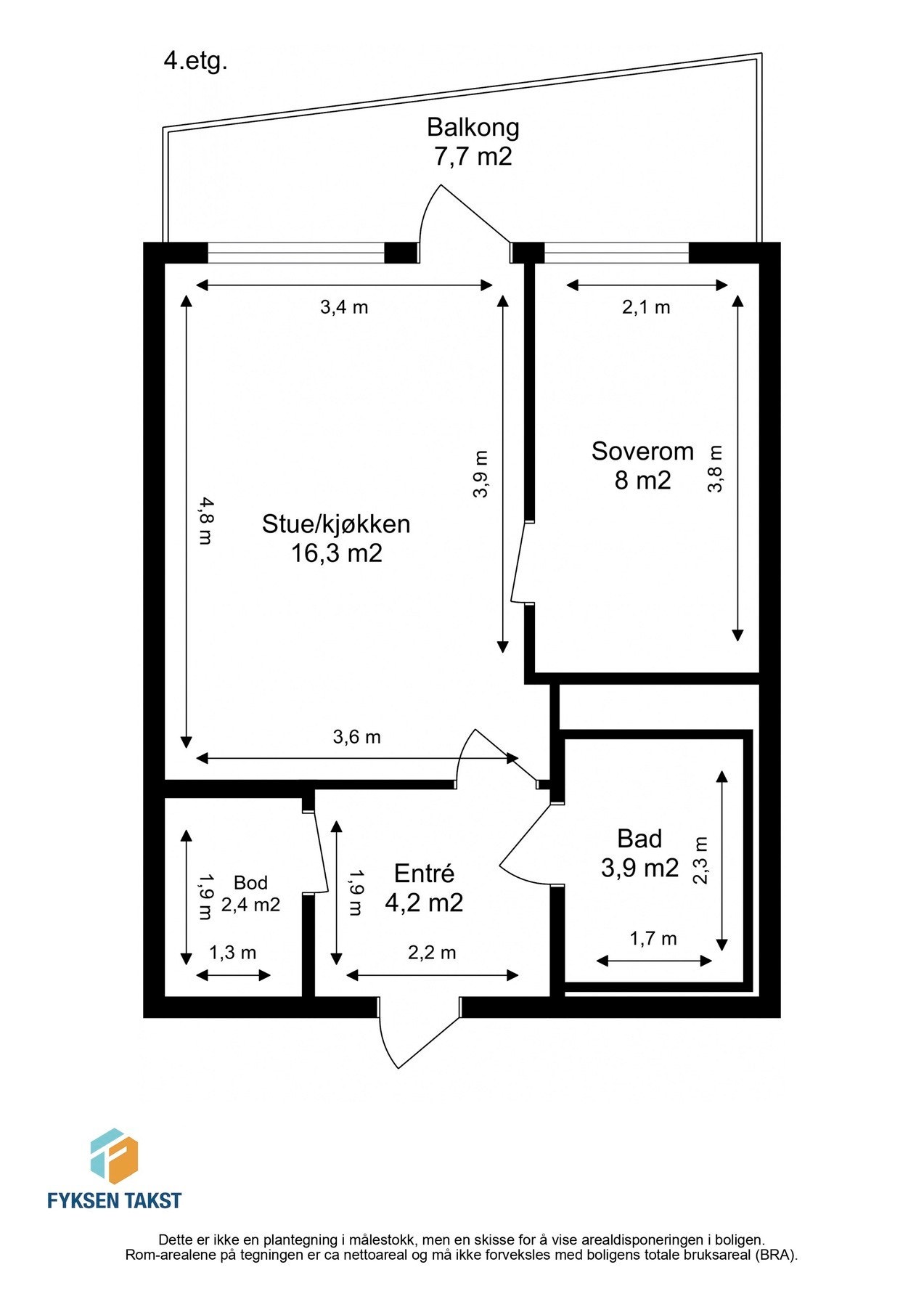 Målsatt planskisse. Galleribilde