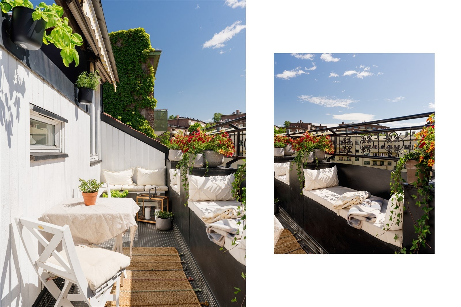Fra stuen er det utgang til en herlig, sydvendt takterrasse på ca. 7 m² - et solrikt og privat uteområde perfekt for avslapning og hyggelige stunder. Galleribilde