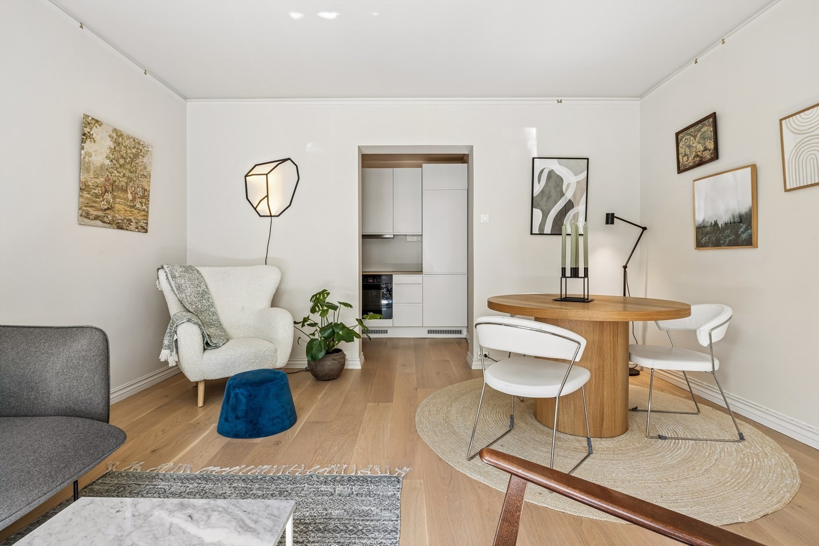 Oppvarming via radiatorer tilknyttet fellesanlegg for vannbåren varme. Galleribilde