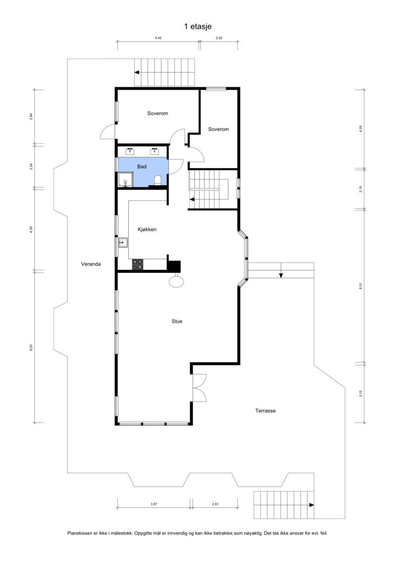 Plantegning 1.etasje Galleribilde