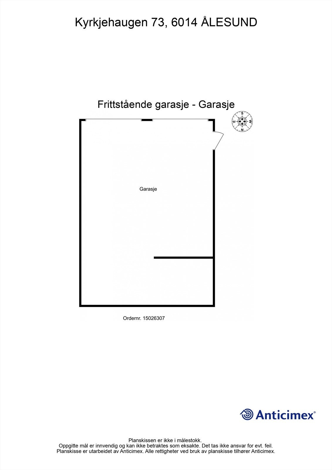 Målsatt plantegning garasje Galleribilde