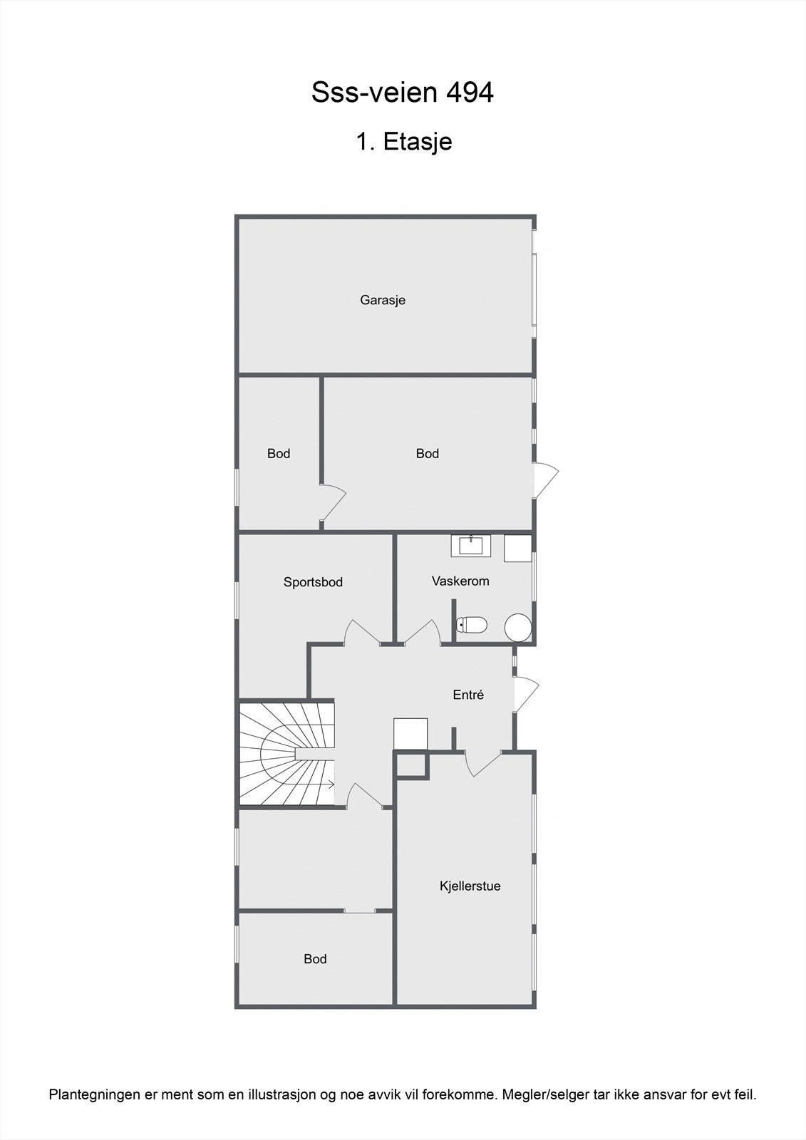1. etasje - Plantegning Galleribilde